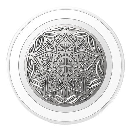 PopSockets PopGrip for MagSafe Round with Adapter Ring Enamel Silver Mandala