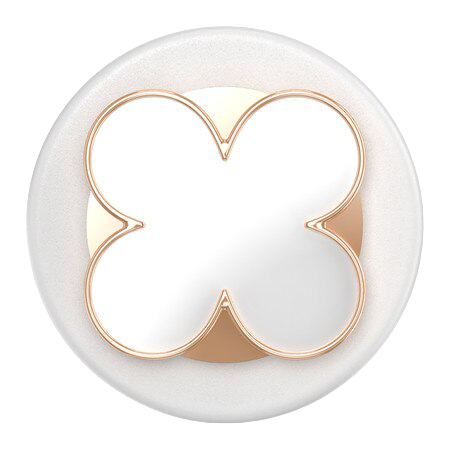 PopSockets PopGrip for MagSafe Round with Adapter Enamel Clover Rose Gold