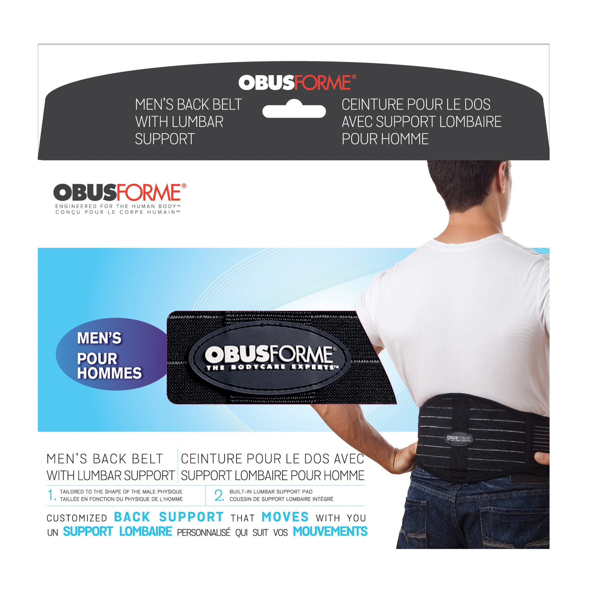 ObusForme Men's Back Belt with Built in Lumbar Support - XLarge - 15-07363