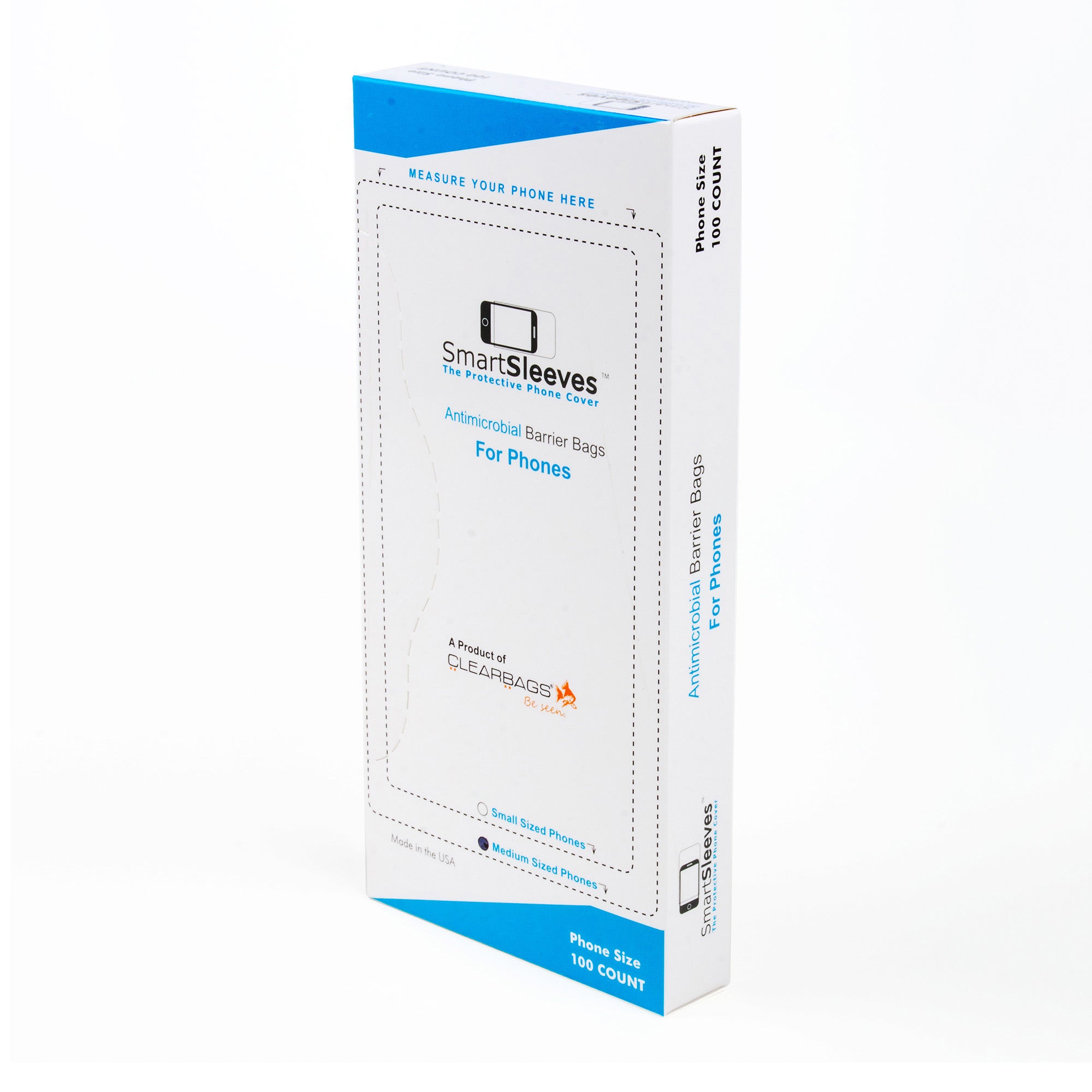 ClearBags Antimicrobial SmartSleeves for Phones - Medium (100pcs) - 15-07383
