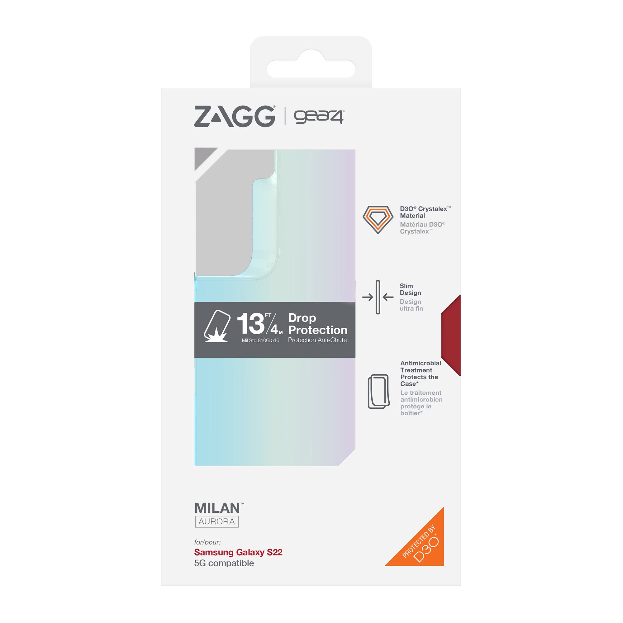 Samsung Galaxy S22 5G Gear4 D3O Milan Case - Aurora - 15-09704