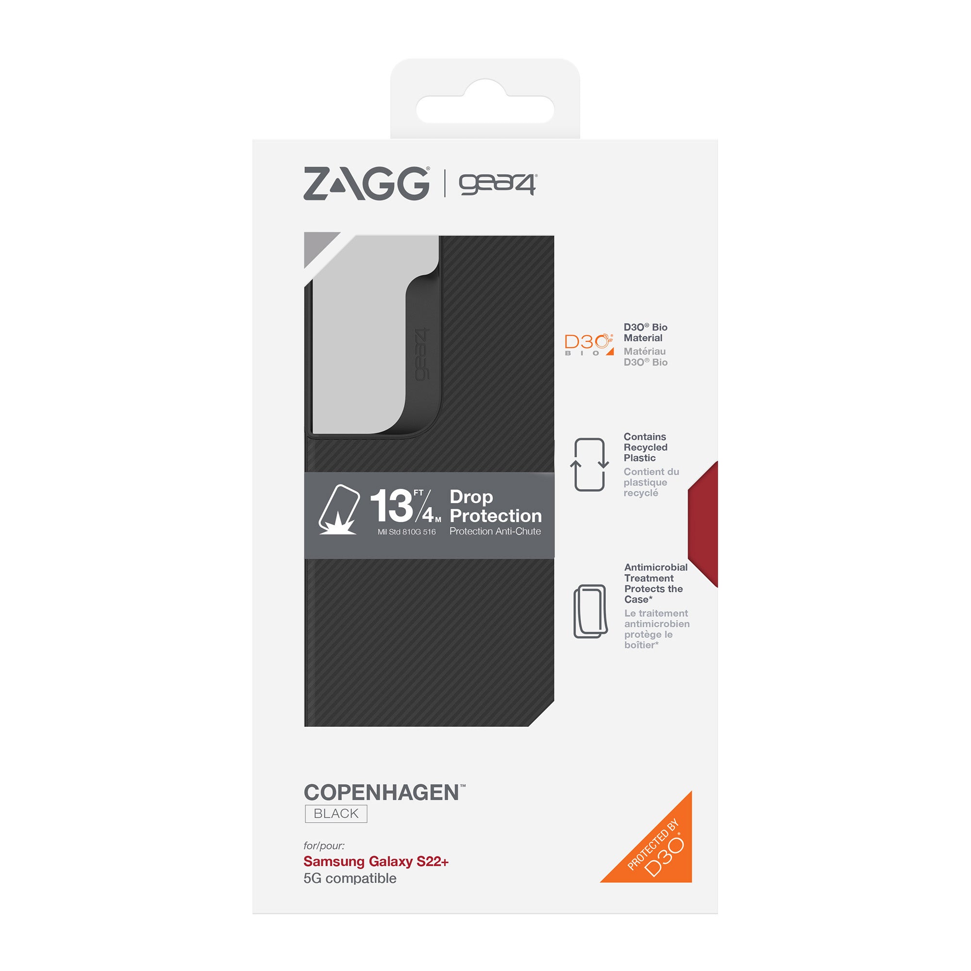 Samsung Galaxy S22+ 5G Gear4 D3O Bio Copenhagen Case - Black - 15-09709
