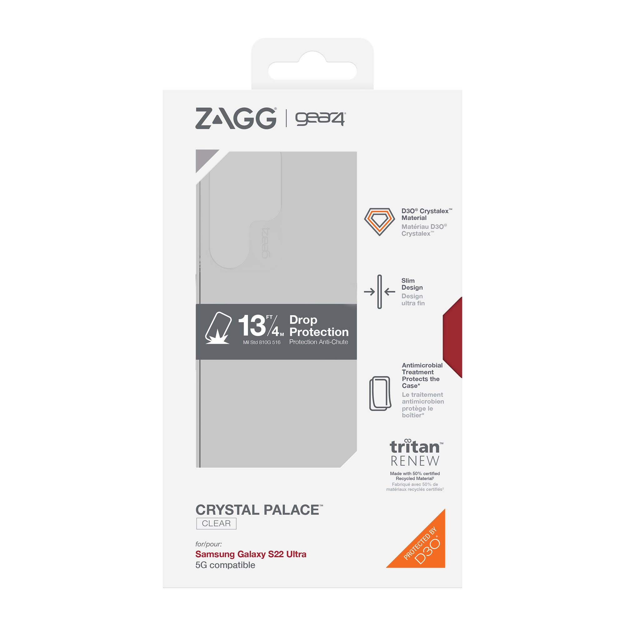 Samsung Galaxy S22 Ultra 5G Gear4 D3O Crystal Palace Case - Clear - 15-09722