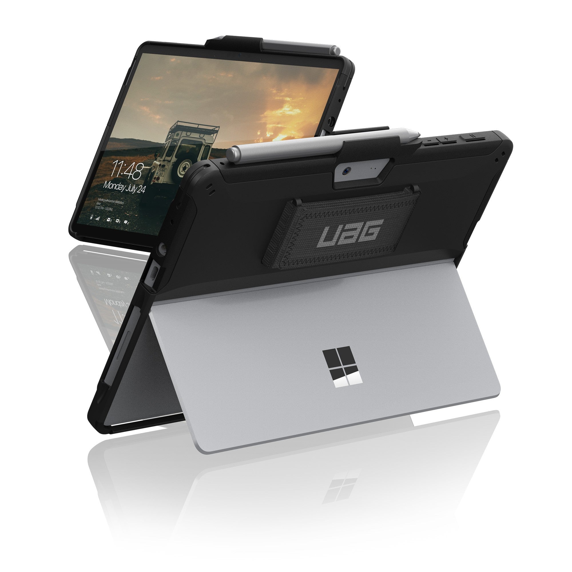 Microsoft Surface Go 4/3/2/1 UAG Scout Series Case w/H+S Strap - Black - 15-09949