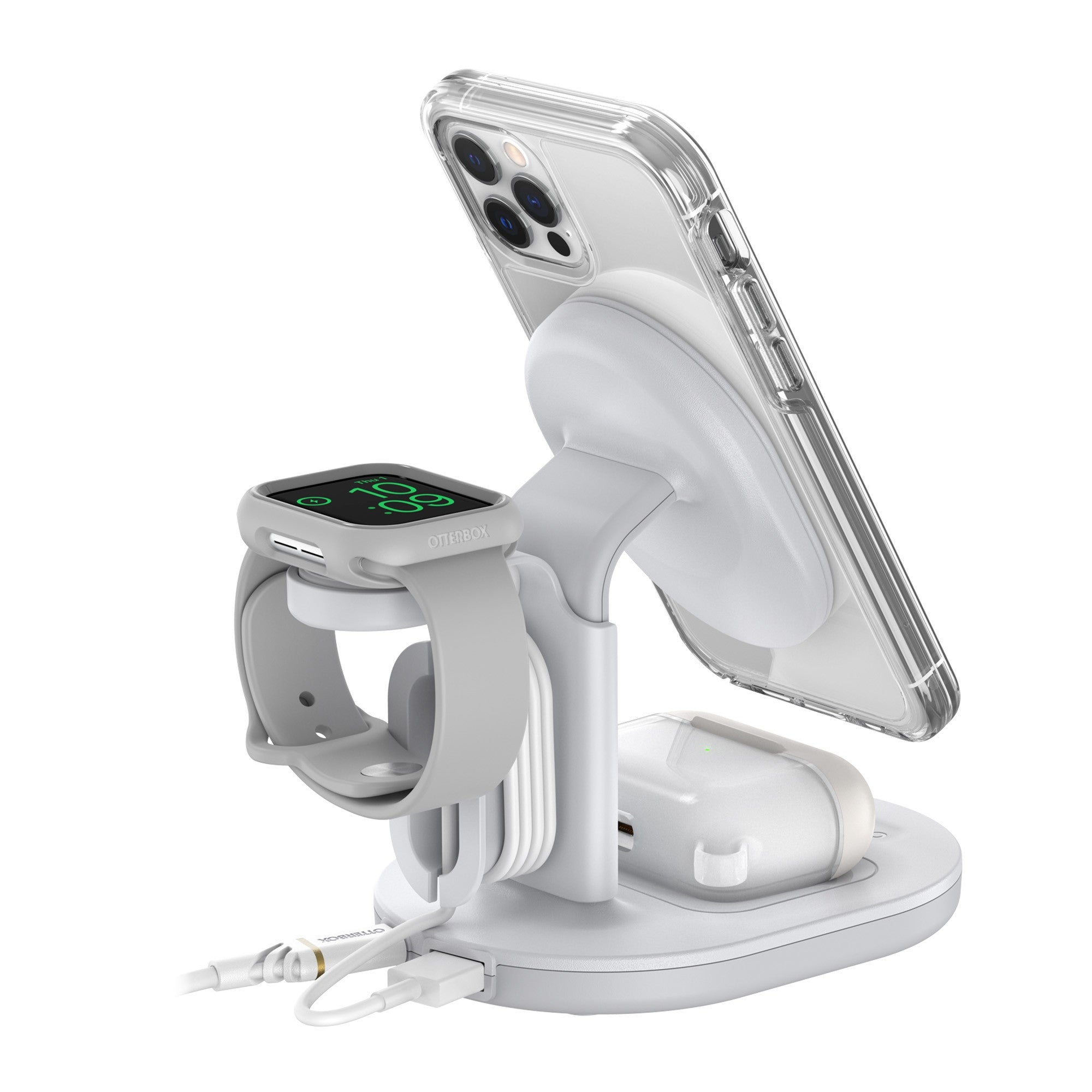 Otterbox 15W 3-in-1 Wireless Charging Station for MagSafe V2 - White (Lucid Dreamer) - 15-11003