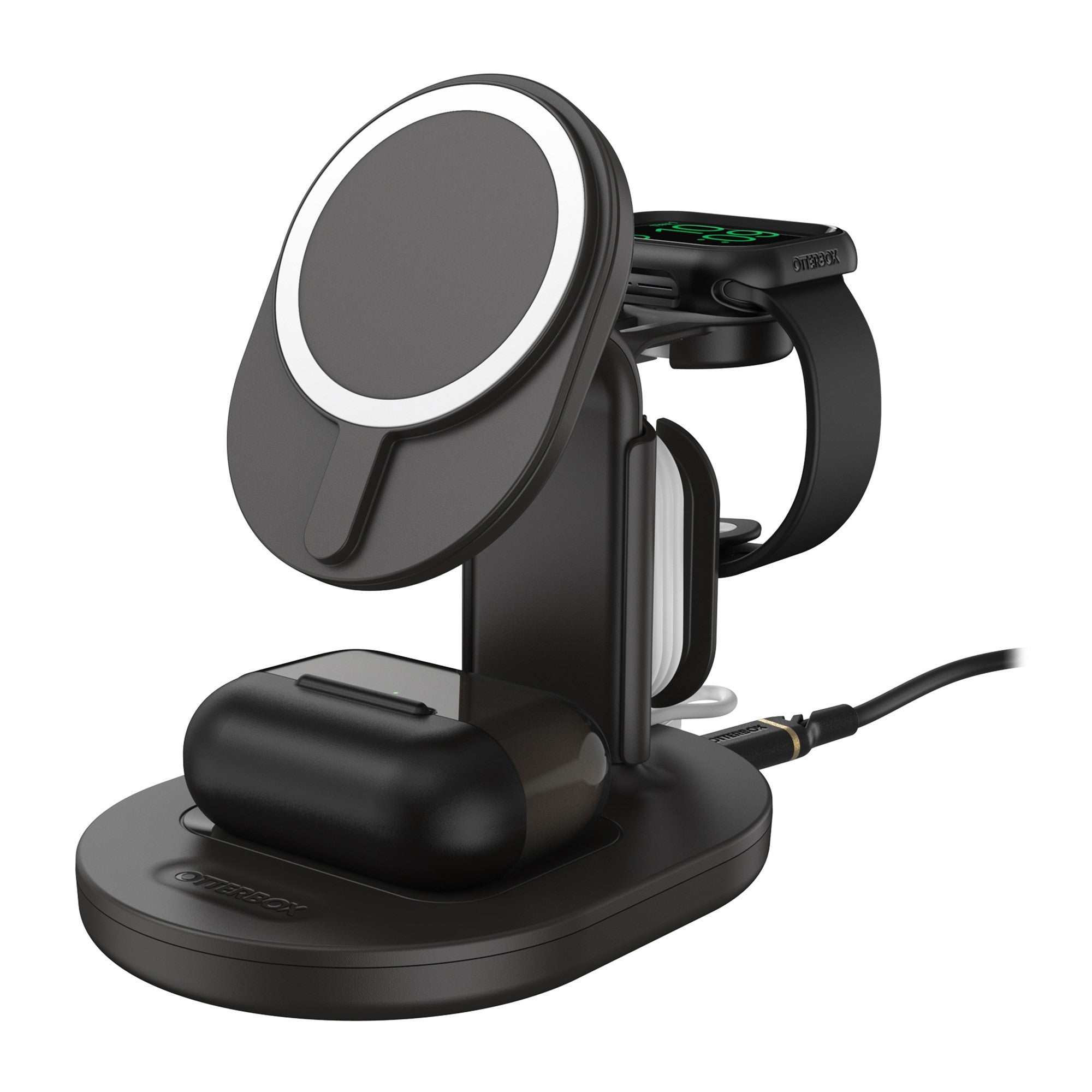 Otterbox 15W 3-in-1 Wireless Charging Station for MagSafe V2 - Black (Radiant Night) - 15-11004