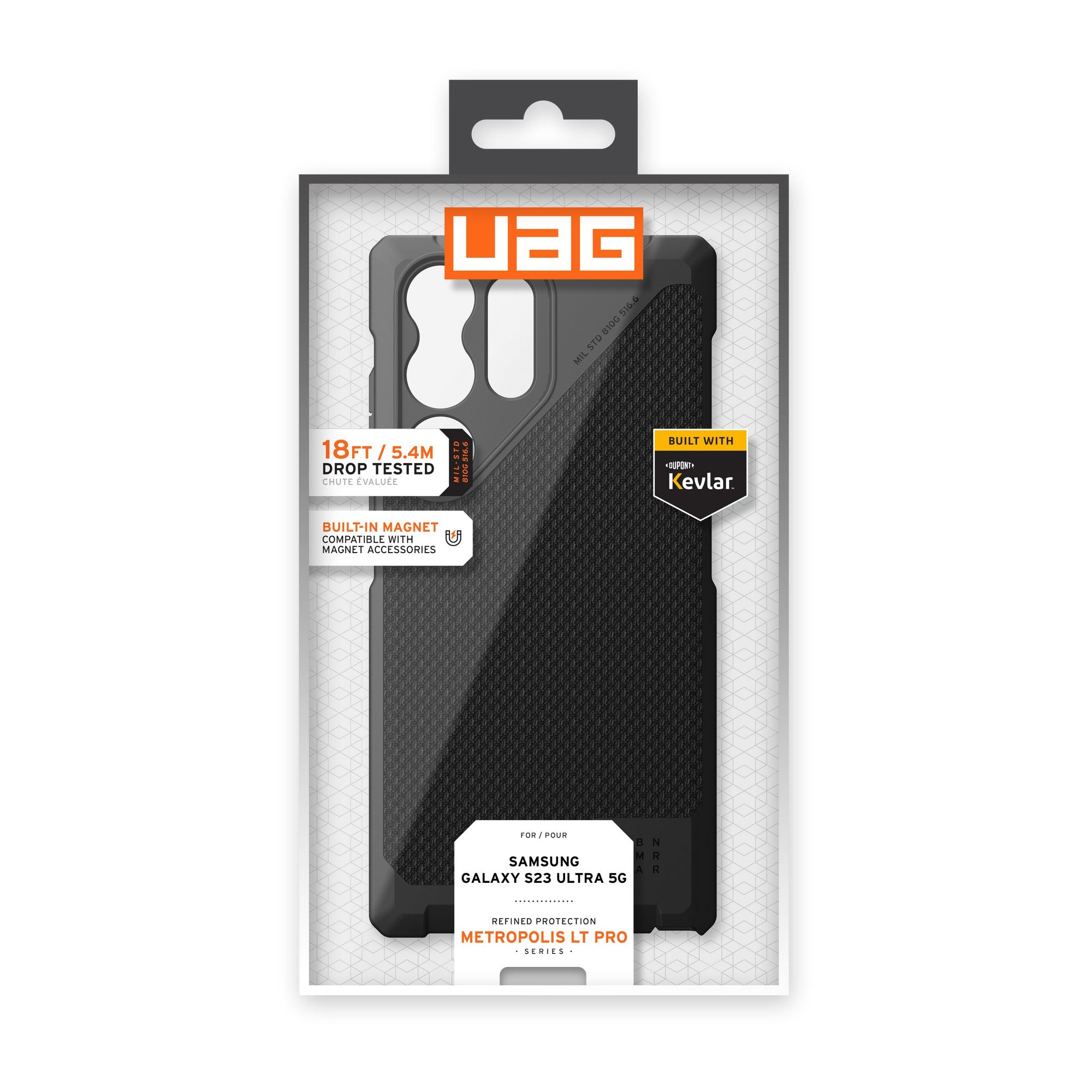 Samsung Galaxy S23 Ultra 5G UAG Metropolis LT Pro Case - Kevlar Black - 15-11219