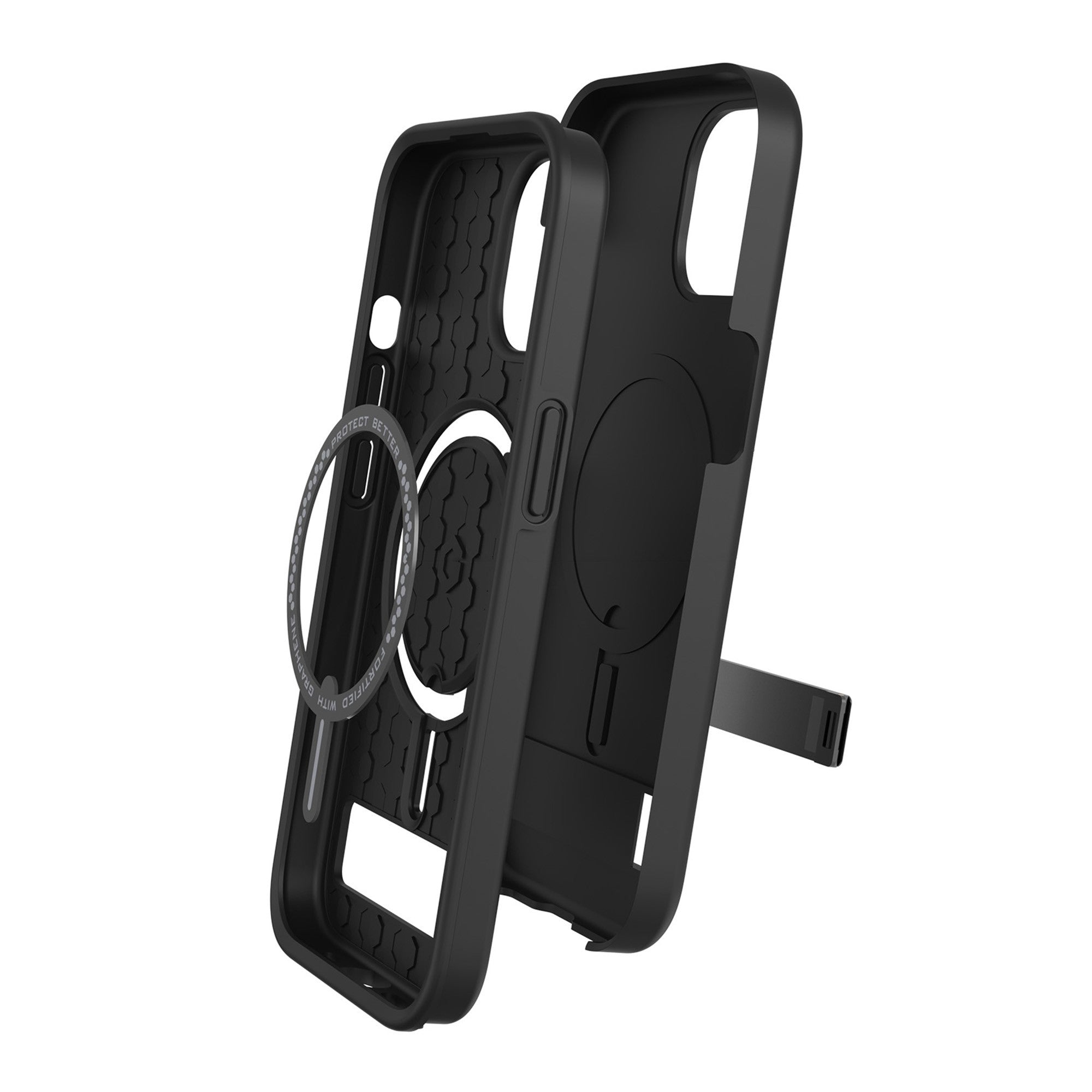 iPhone 15/14/13 ZAGG (GEAR4) Denali Snap Kickstand Case - Black - 15-11639