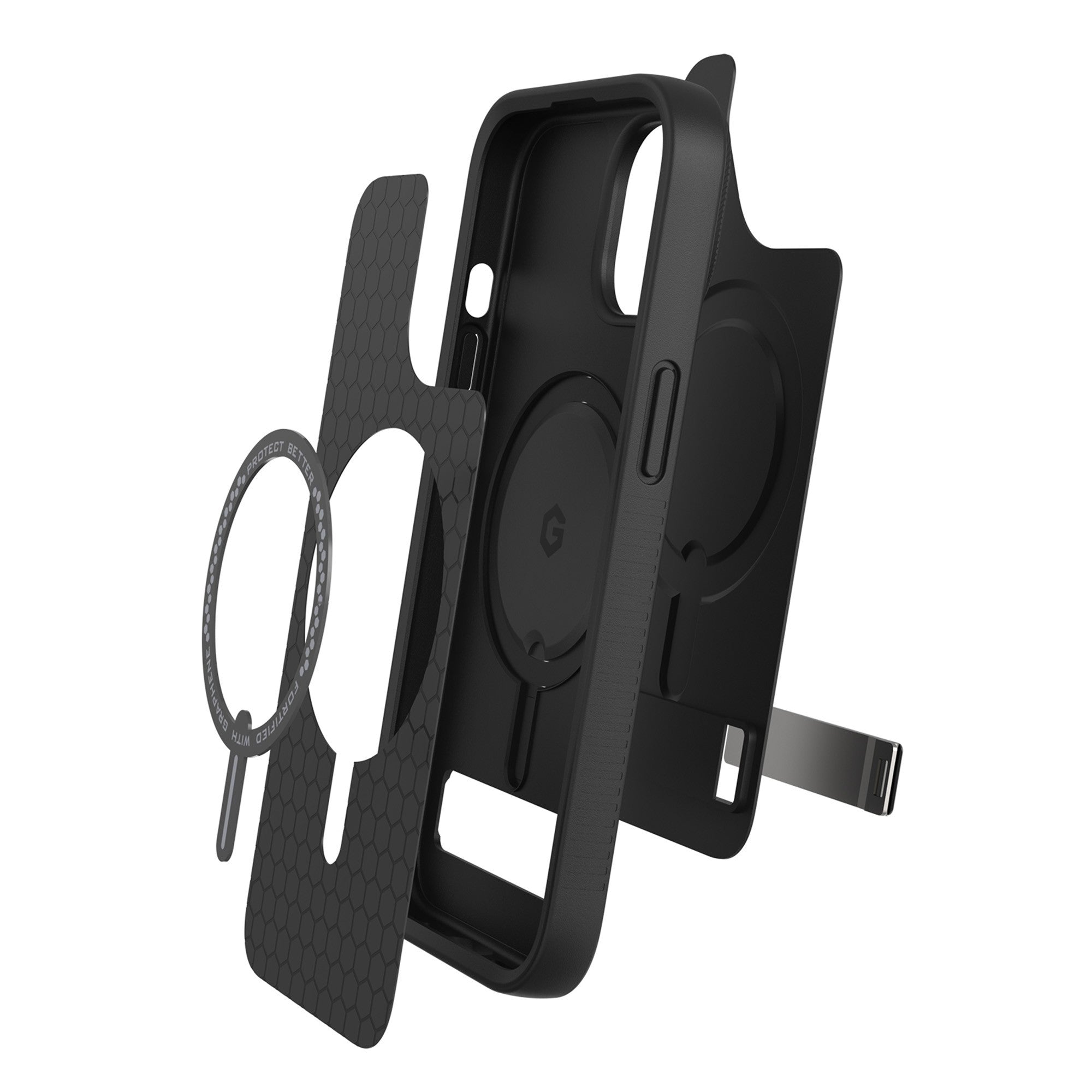 iPhone 15/14/13 ZAGG/GEAR4 Graphene Everest Snap Kickstand Case - Black - 15-11643