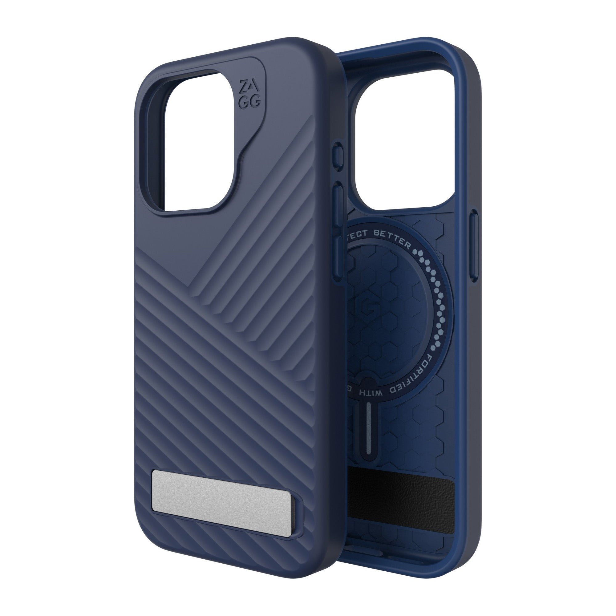 iPhone 15 Pro ZAGG/GEAR4 Graphene Denali Snap Kickstand Case - Navy - 15-11668