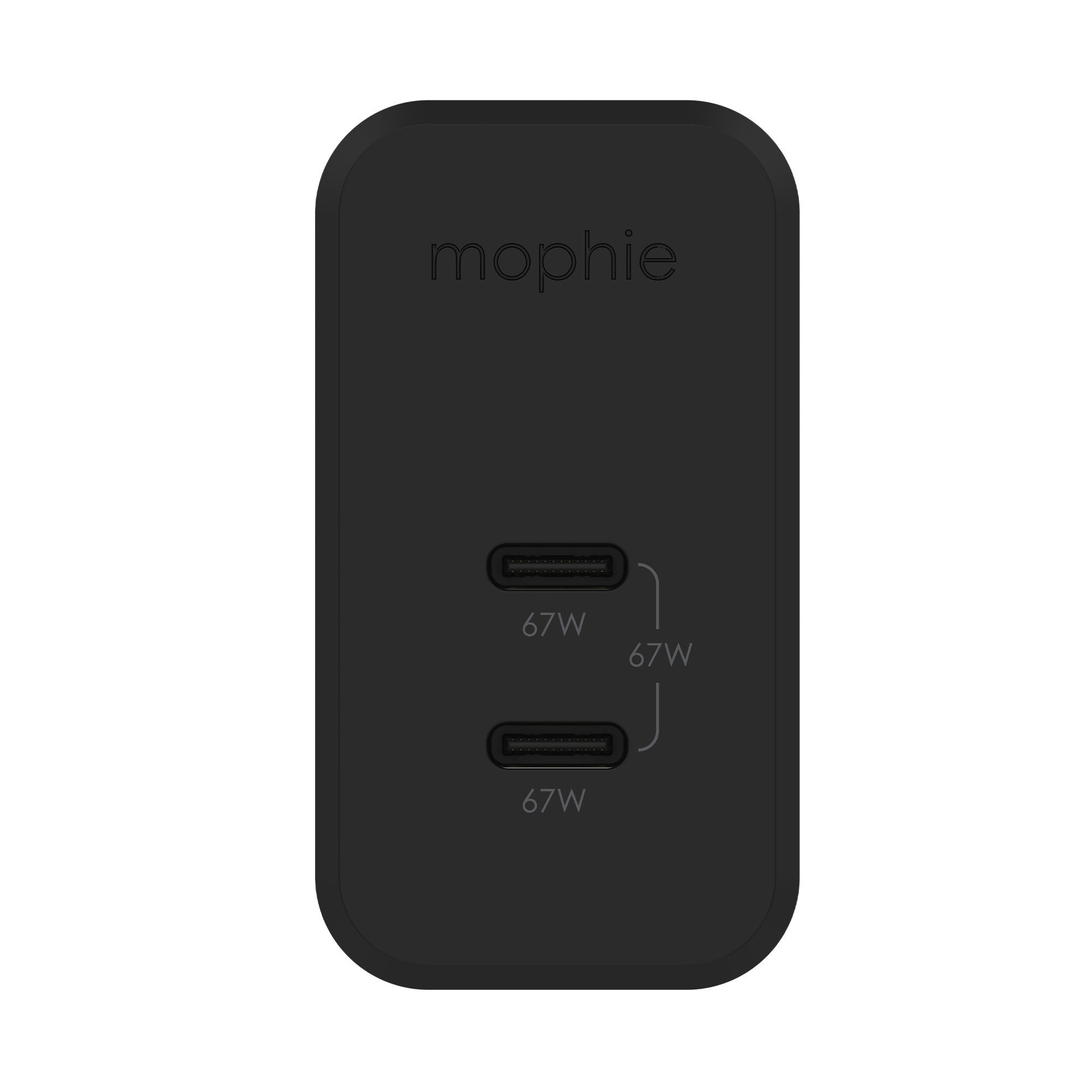 Mophie 67W Dual USB-C Speedport GaN Wall Charger - Black - 15-11938