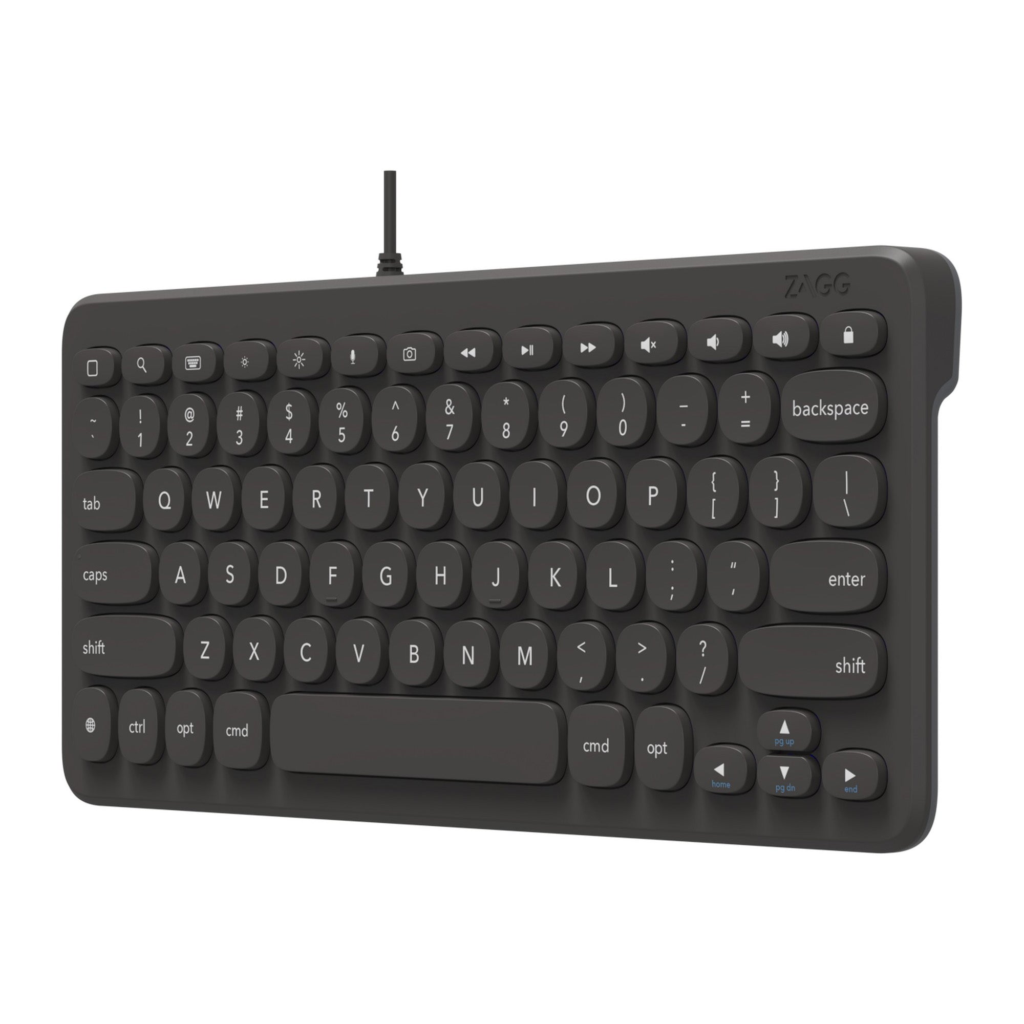 ZAGG Lightning Wired Keyboard 12inch - Black - 15-12082