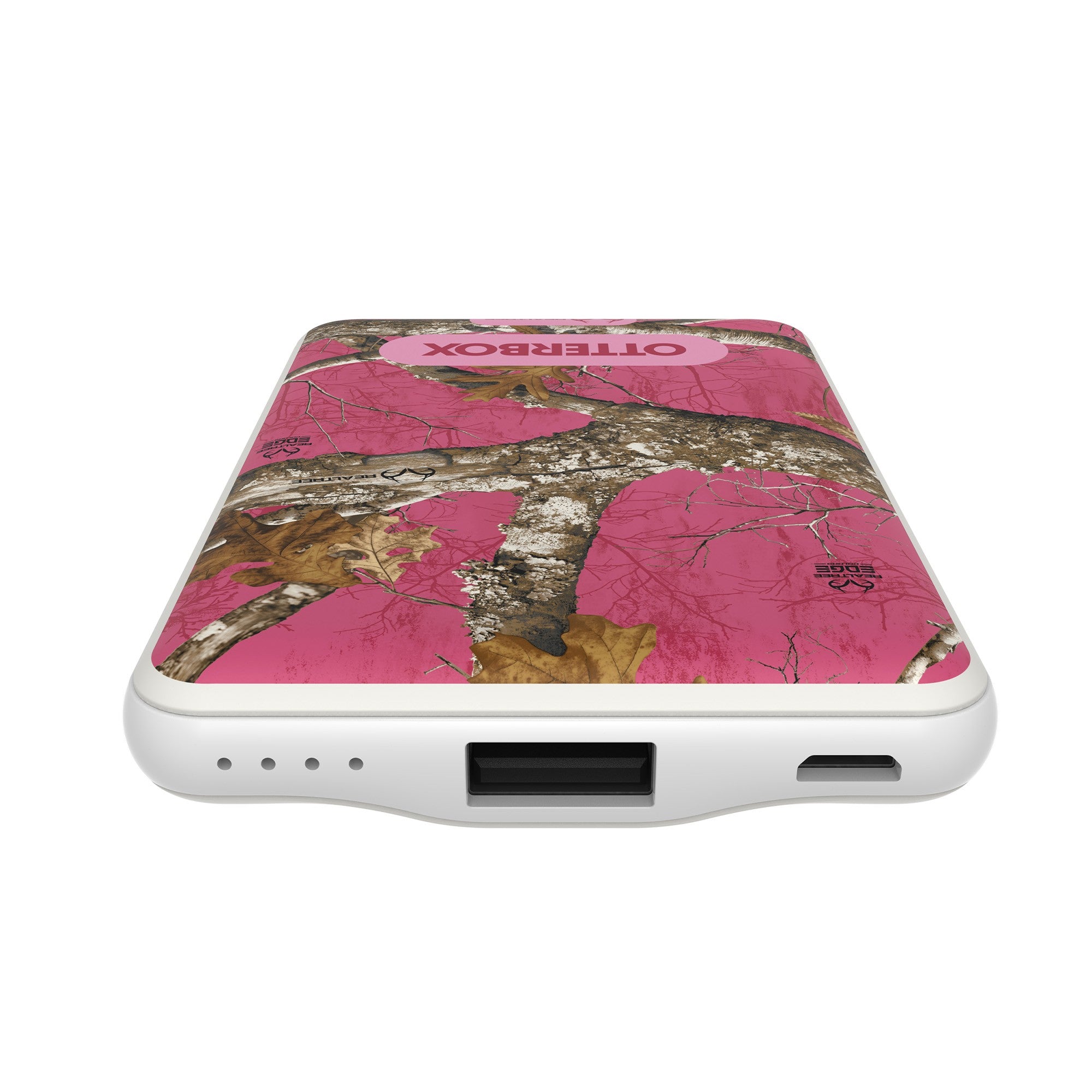 Otterbox 5,000 mAh 3-in-1 Portable Power Bank Mobile Charging Kit - White (Realtree Flamingo) - 15-12099
