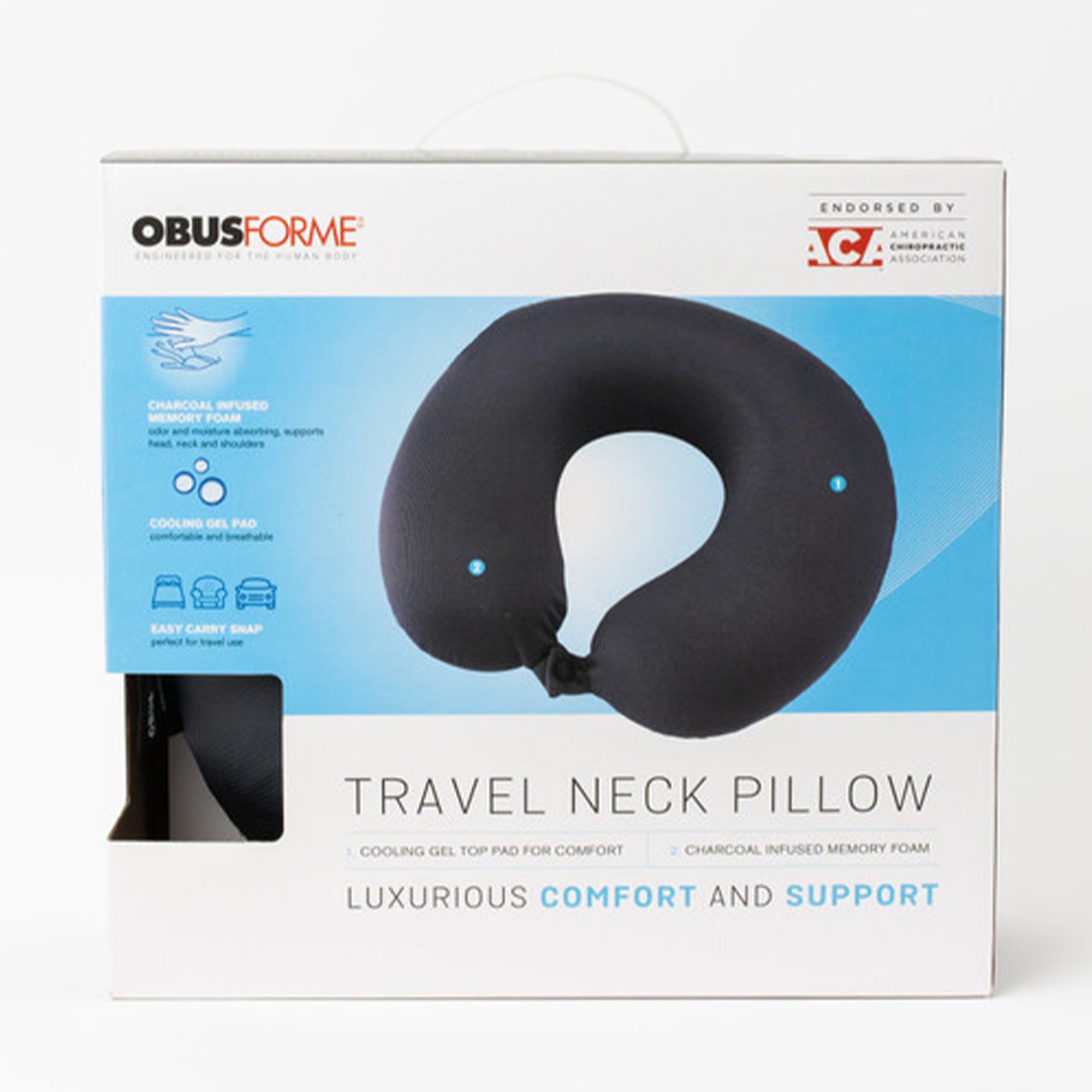 ObusForme Charcoal Travel Neck Pillow - 15-12357