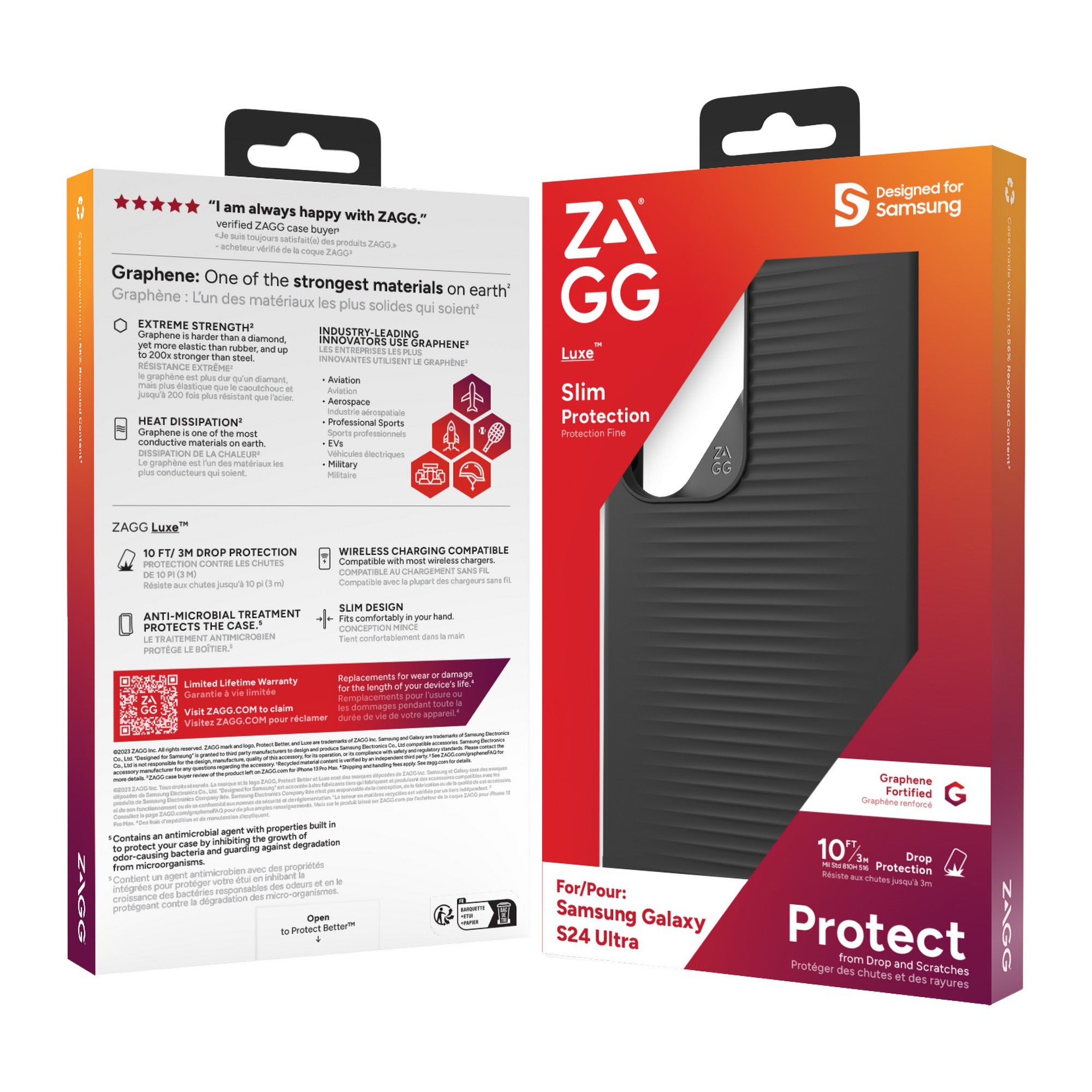 Samsung Galaxy S24 Ultra 5G ZAGG Graphene Luxe Case - Black - 15-12381