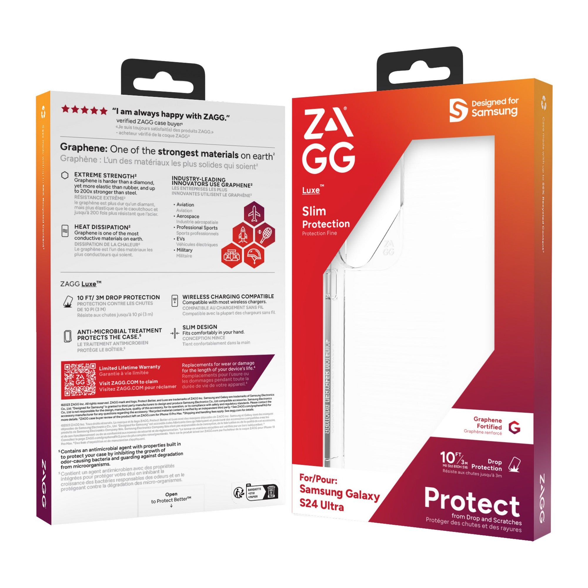 Samsung Galaxy S24 Ultra 5G ZAGG Graphene Luxe Case - Clear - 15-12382