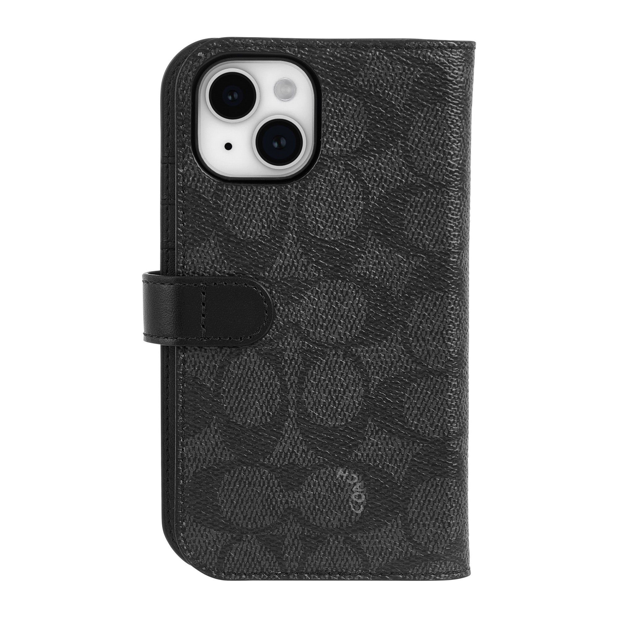 iPhone 15/14/13 Coach Folio Signature C Case - Charcoal - 15-12436