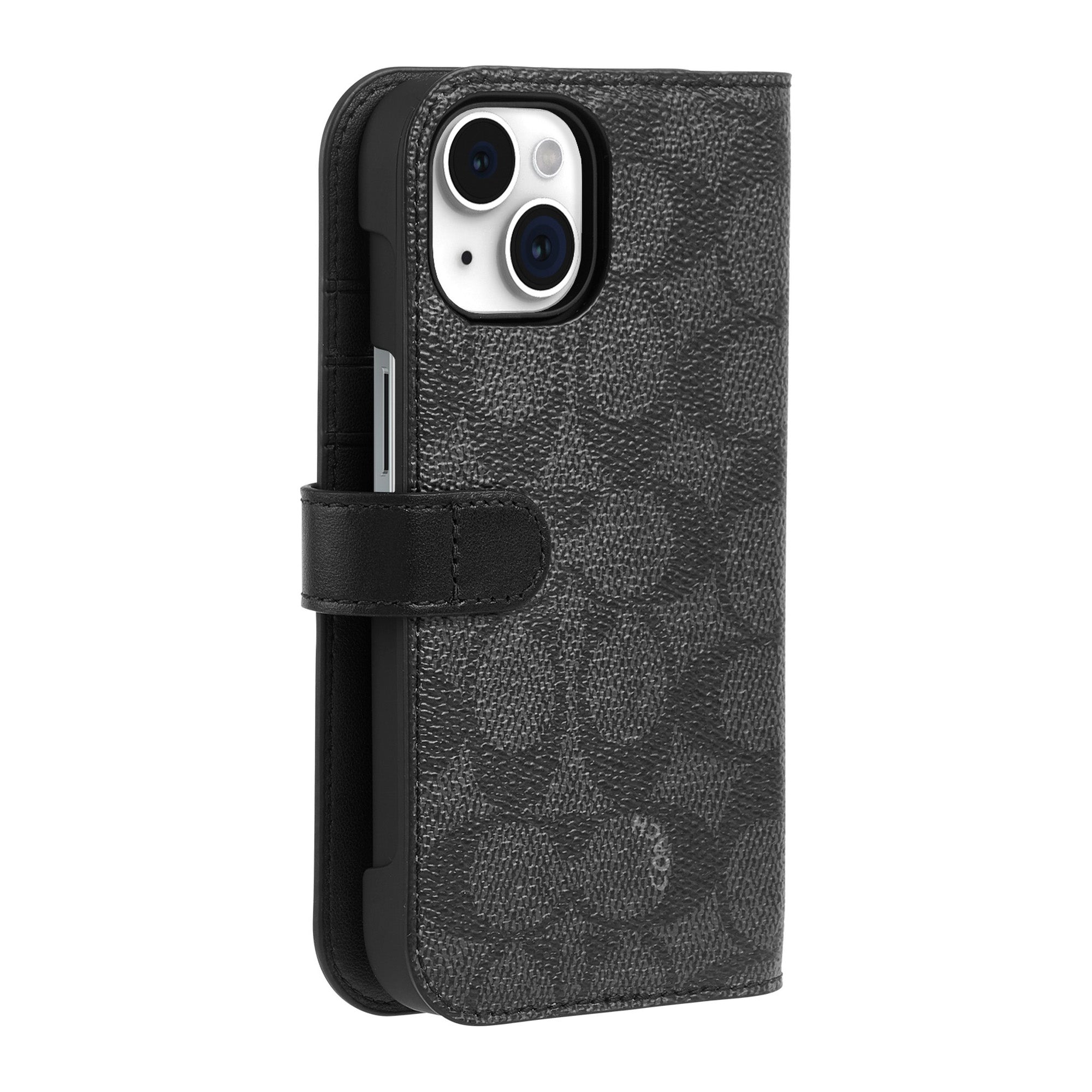 iPhone 15/14/13 Coach Folio Signature C Case - Charcoal - 15-12436