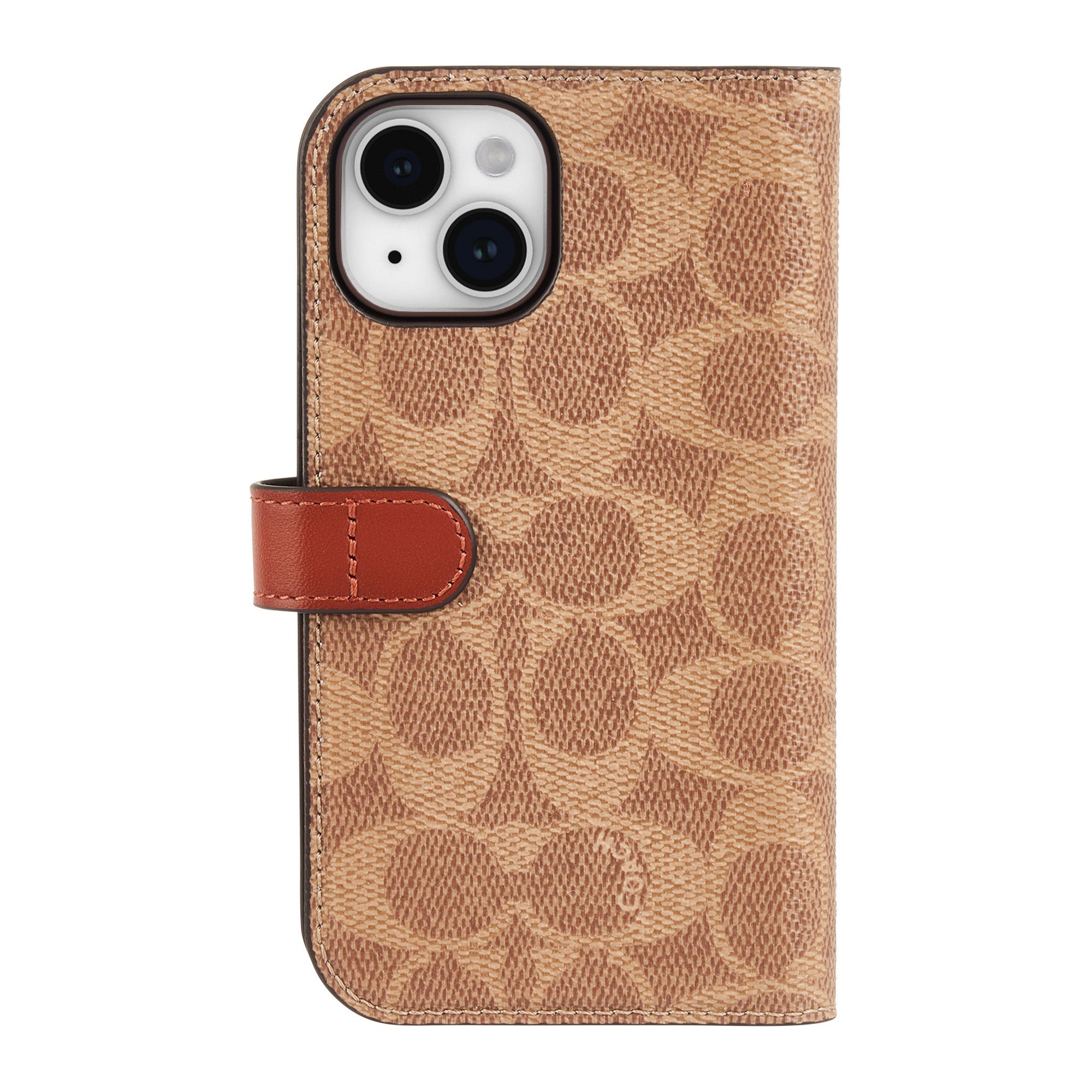 iPhone 15/14/13 Coach Folio Signature C Case - Tan - 15-12437