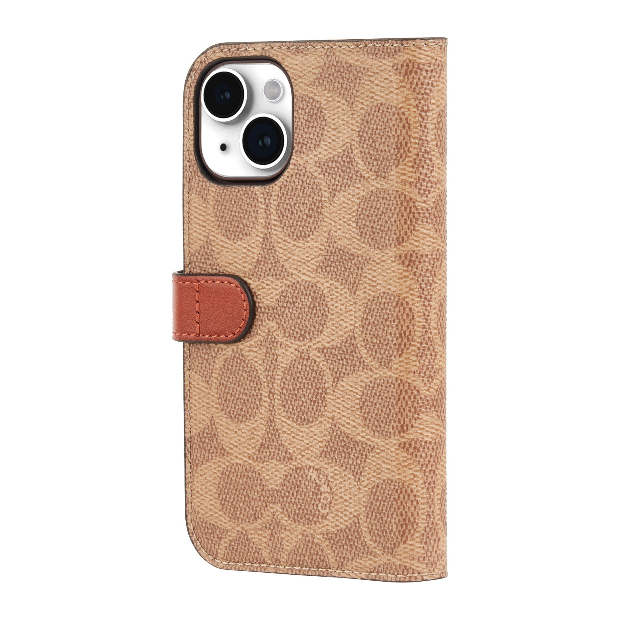 iPhone 15/14/13 Coach Folio Signature C Case - Tan - 15-12437