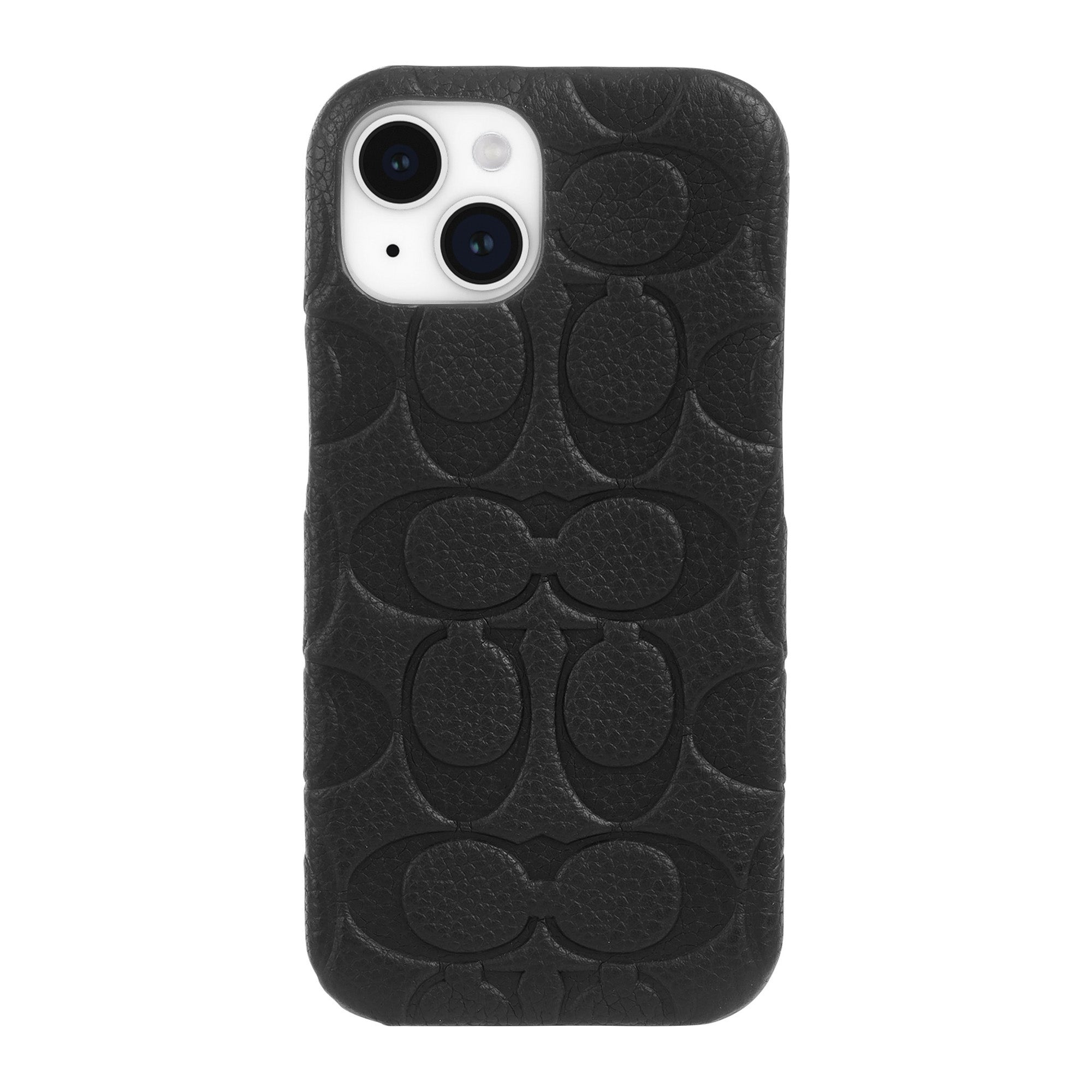 iPhone 15/14/13 Coach Leather Slim Wrap Signature C Case - Black Emboss - 15-12438