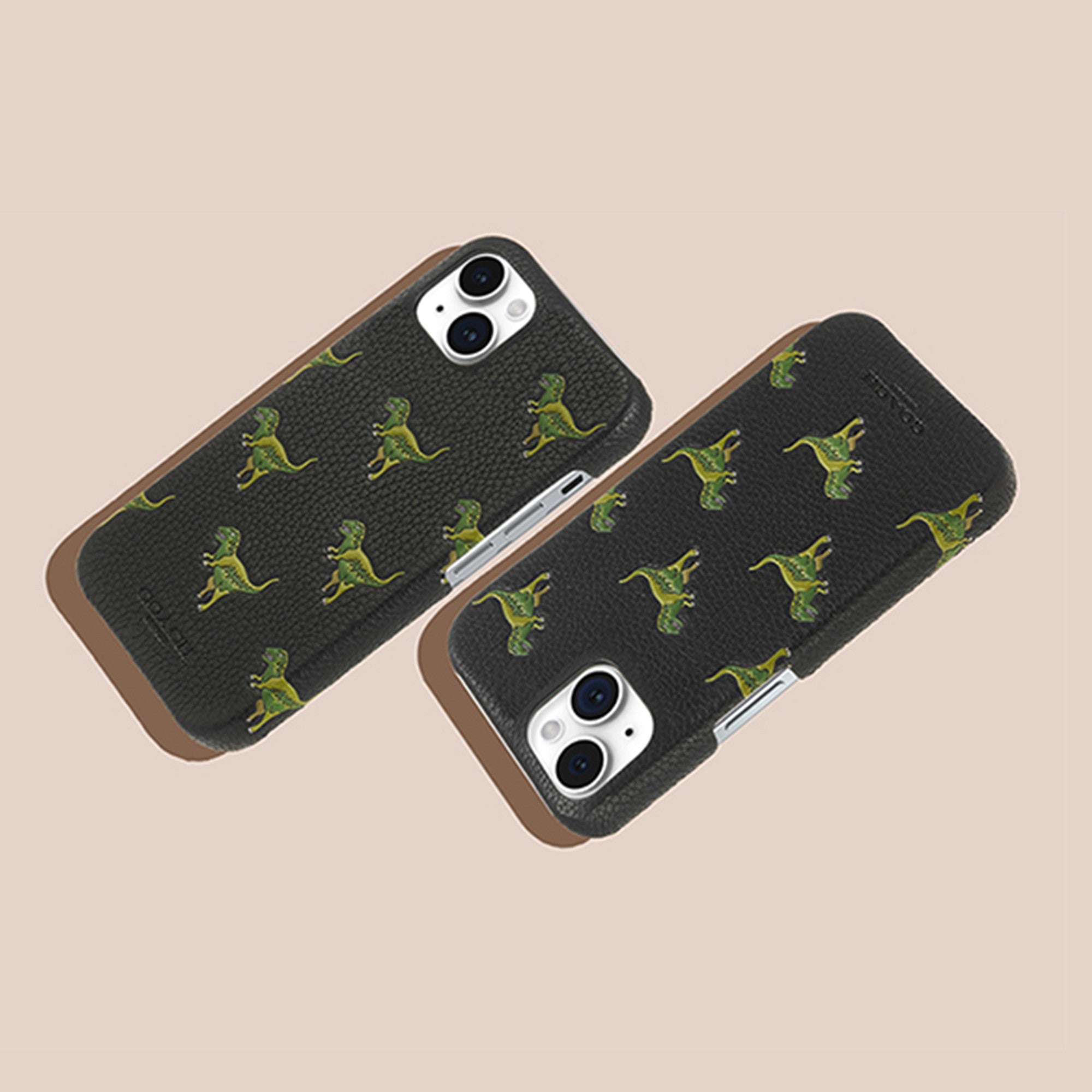 iPhone 15/14/13 Coach Leather Slim Wrap Case - Repeat Rexy - 15-12439