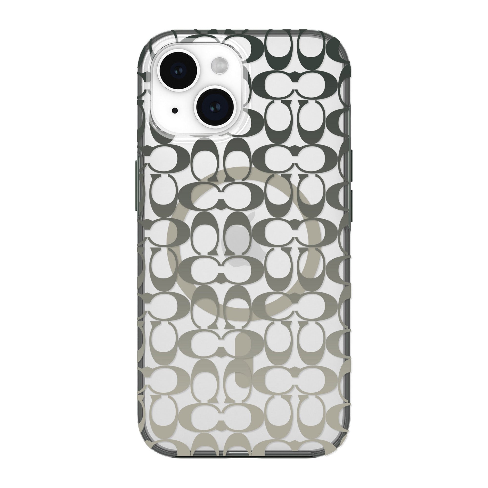iPhone 15/14/13 Coach Protective Signature C Case w/MagSafe - Ombre Deep Forest - 15-12442