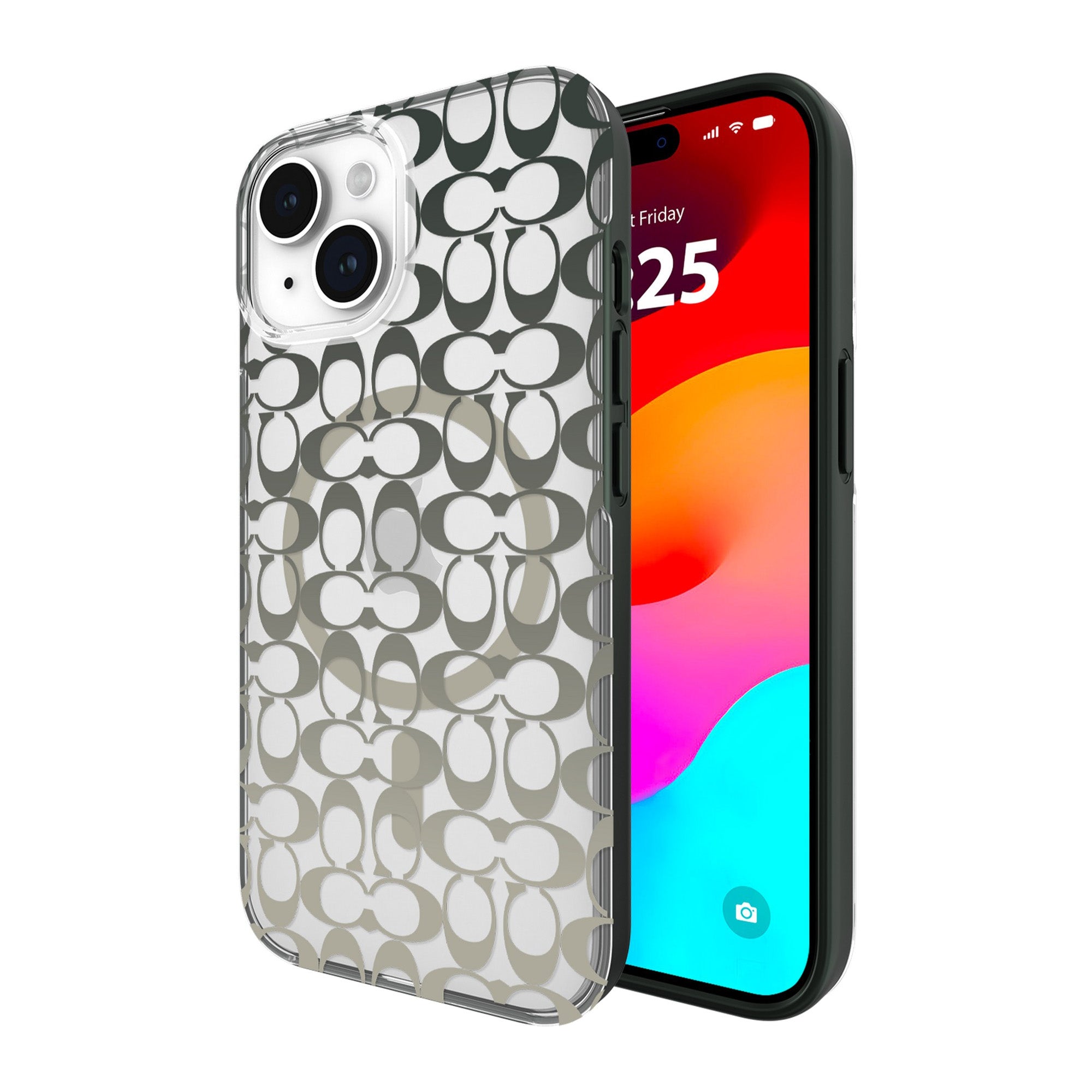 iPhone 15/14/13 Coach Protective Signature C Case w/MagSafe - Ombre Deep Forest - 15-12442