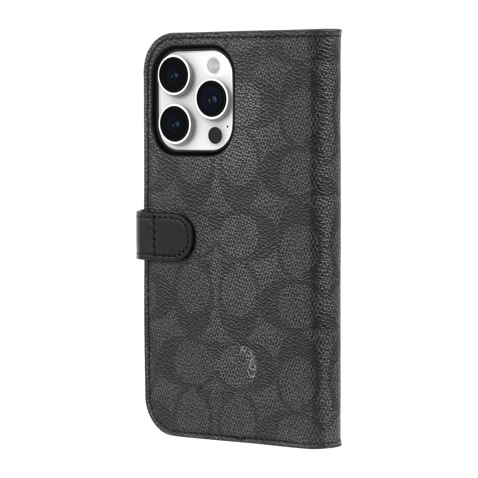 iPhone 15 Pro Coach Folio Signature C Case - Charcoal - 15-12446