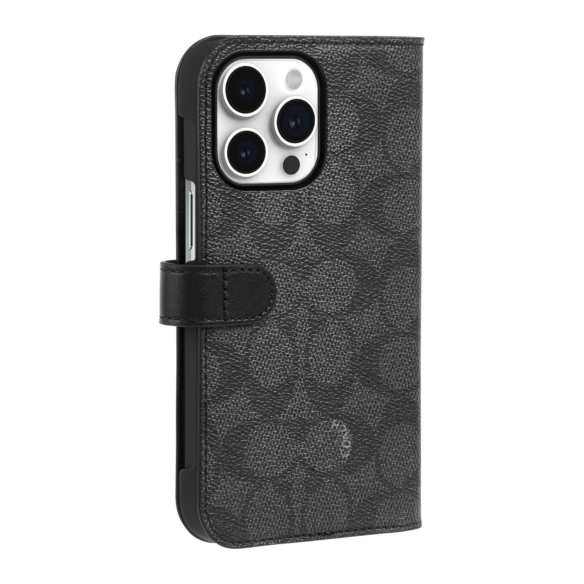 iPhone 15 Pro Coach Folio Signature C Case - Charcoal - 15-12446