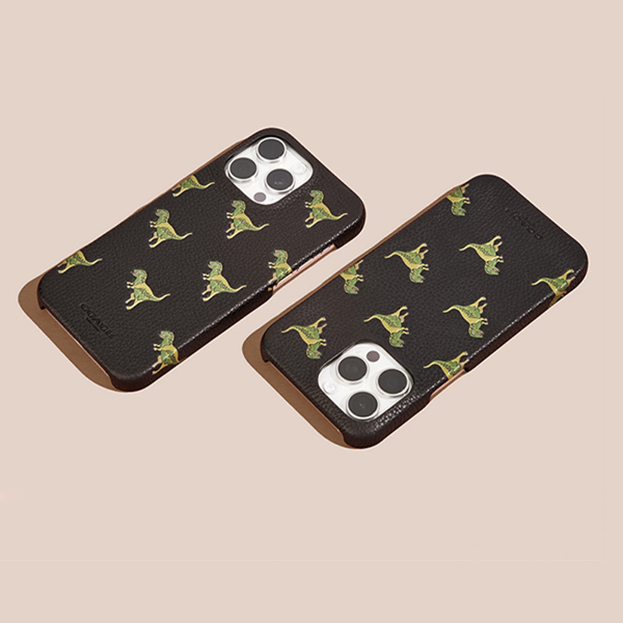 iPhone 15 Pro Coach Leather Slim Wrap Case - Repeat Rexy - 15-12449