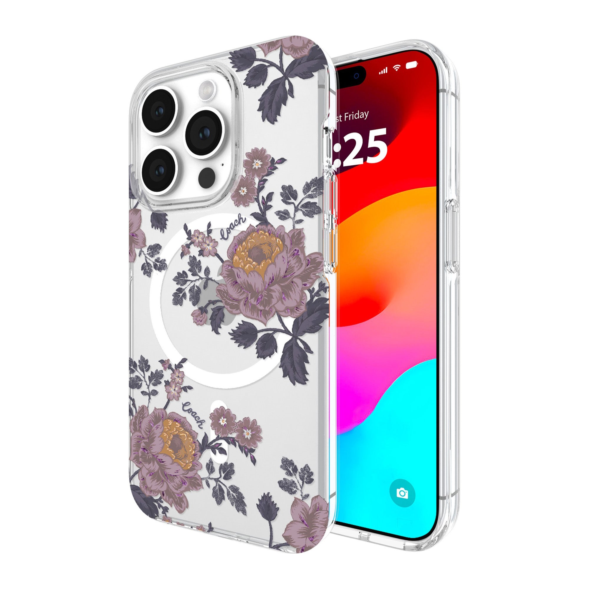 iPhone 15 Pro Coach Protective Case w/MagSafe - Moody Floral - 15-12450