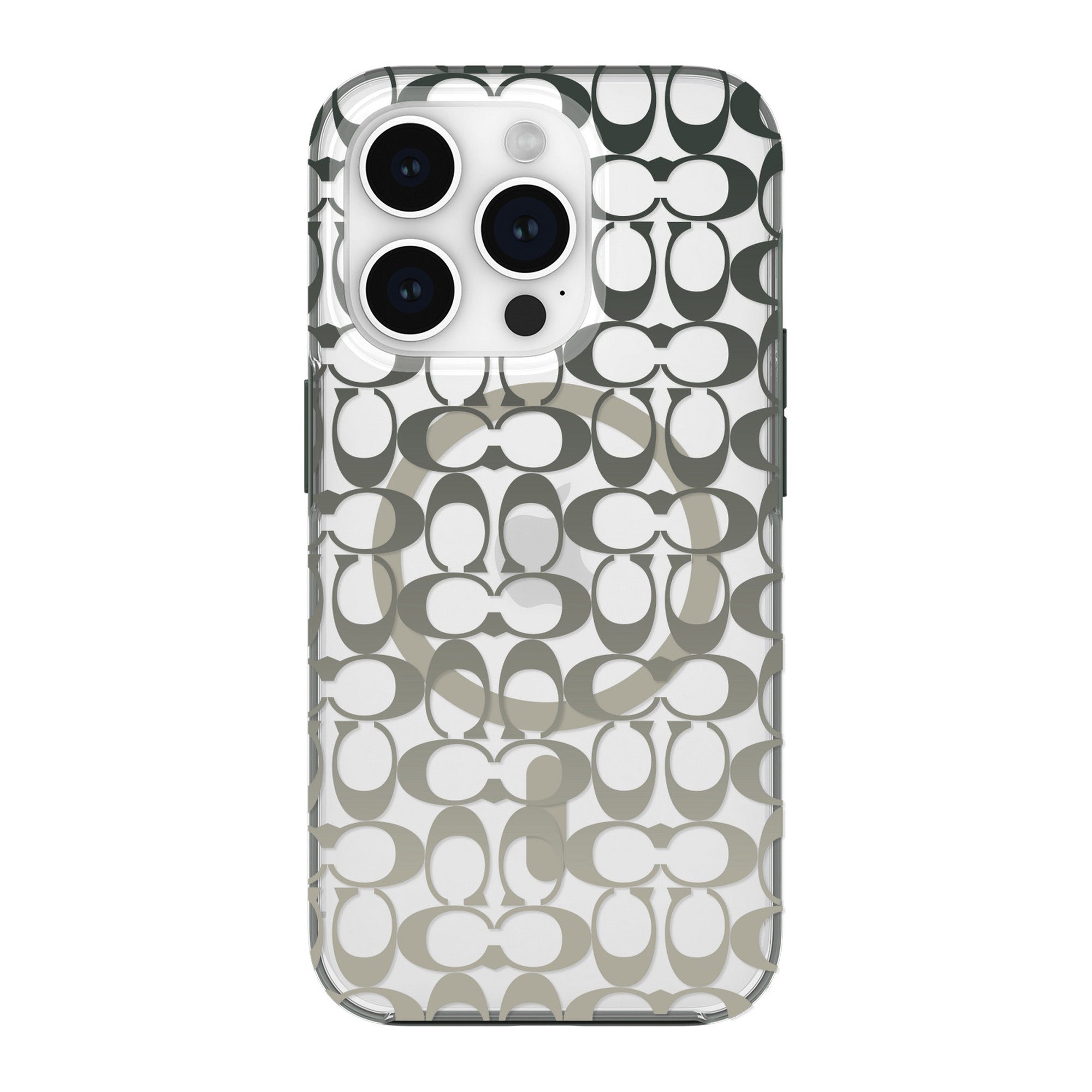 iPhone 15 Pro Coach Protective Signature C Case w/MagSafe - Ombre Deep Forest - 15-12451