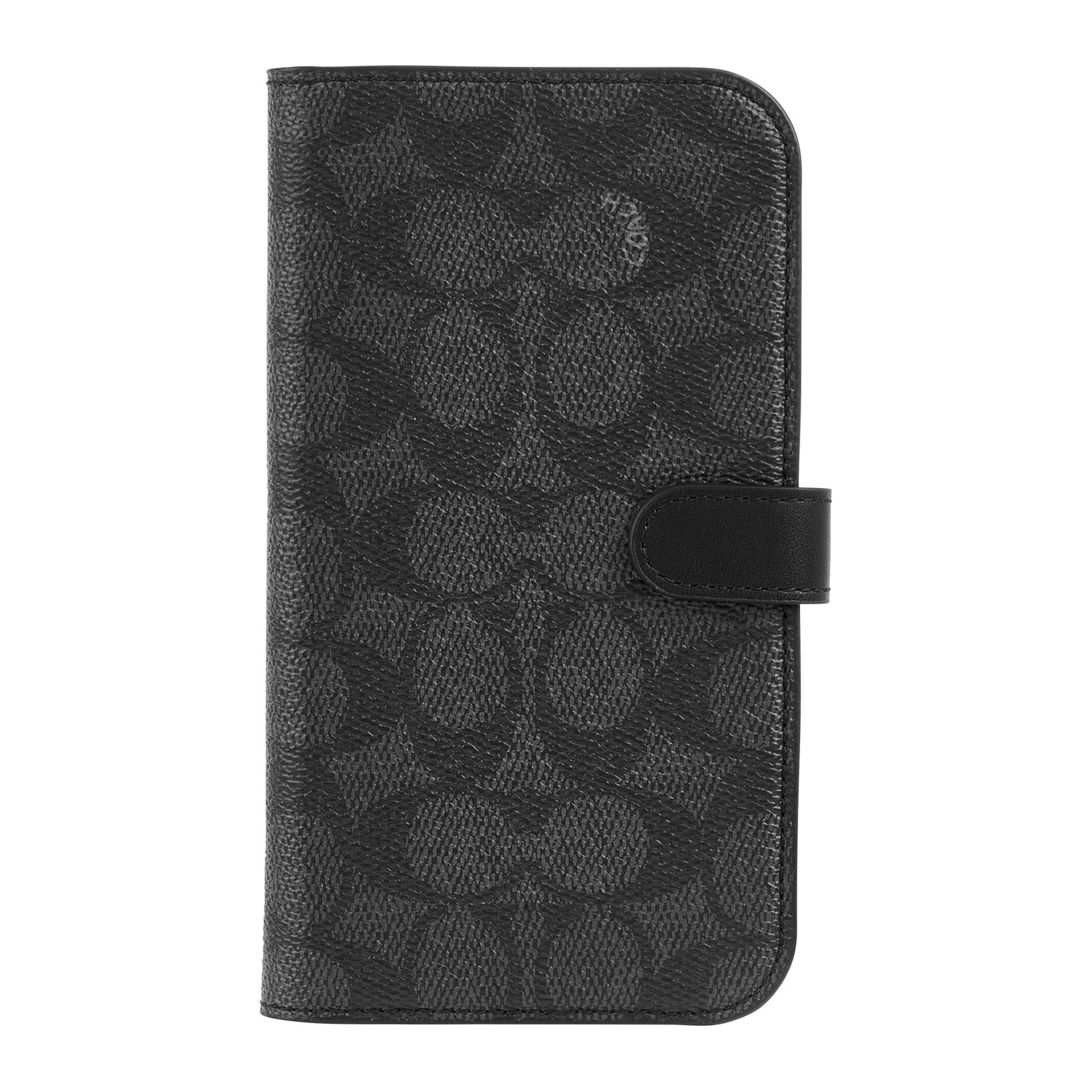 iPhone 15 Plus Coach Folio Signature C Case - Charcoal - 15-12455