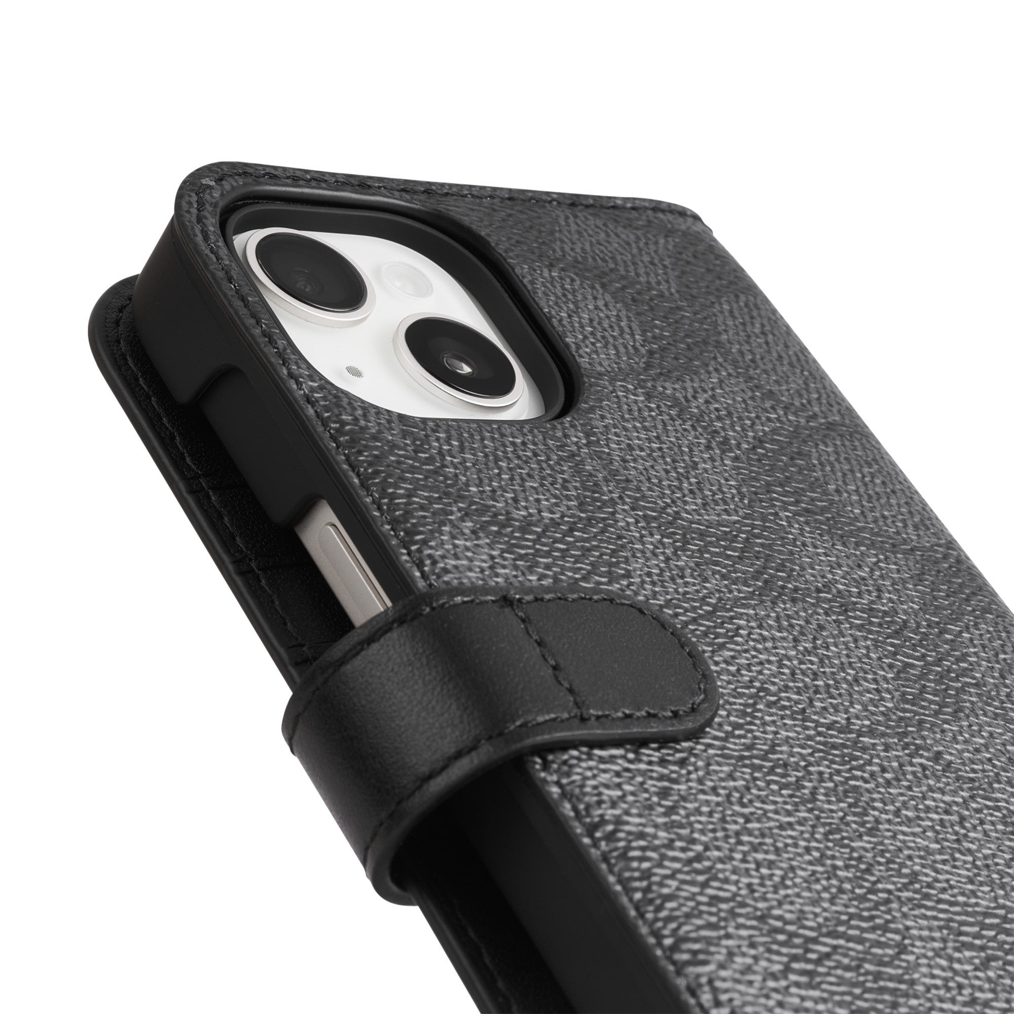 iPhone 15 Plus Coach Folio Signature C Case - Charcoal - 15-12455