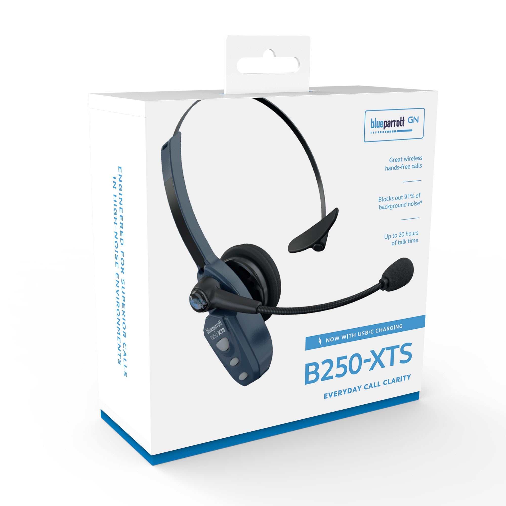 BlueParrott B250-XT SE Bluetooth Headset (2023) - Blue/Black - 15-12483