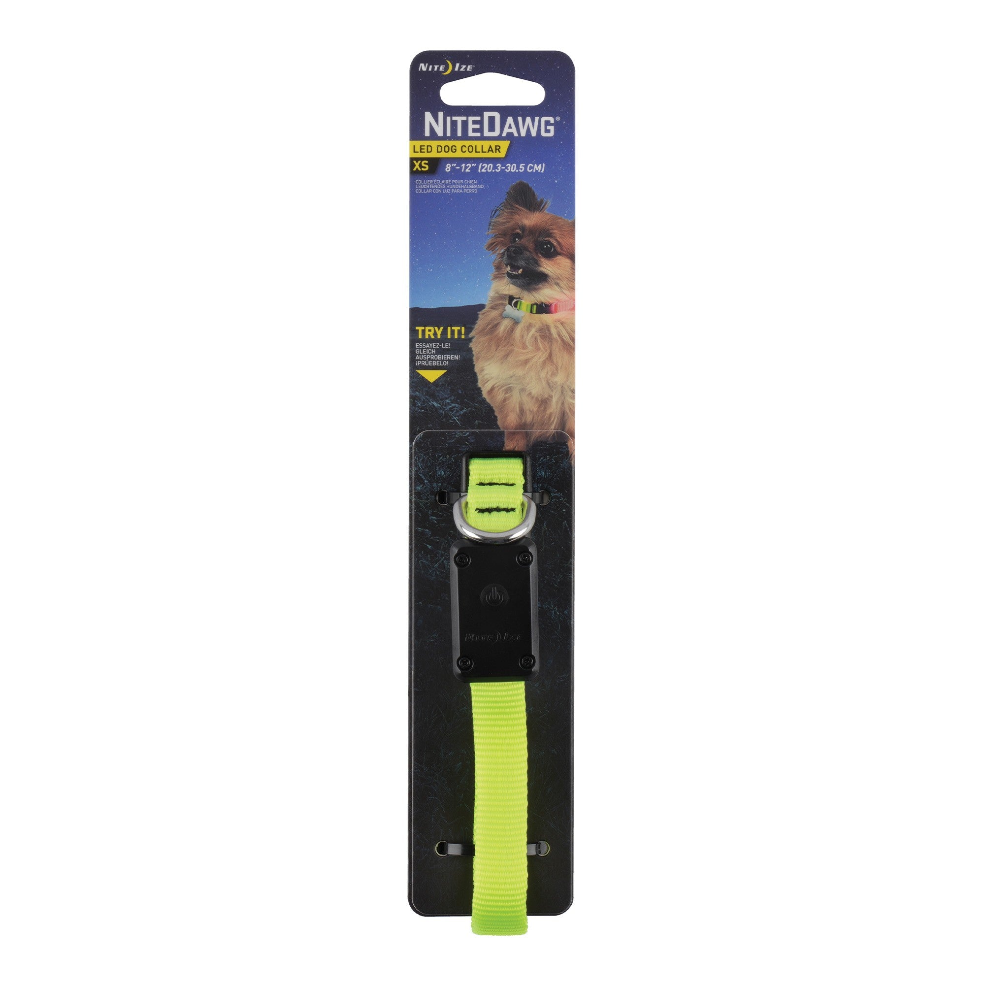 Nite Ize NiteDog Rechargeable LED Collar - S - Lime/Green LED - 15-12524