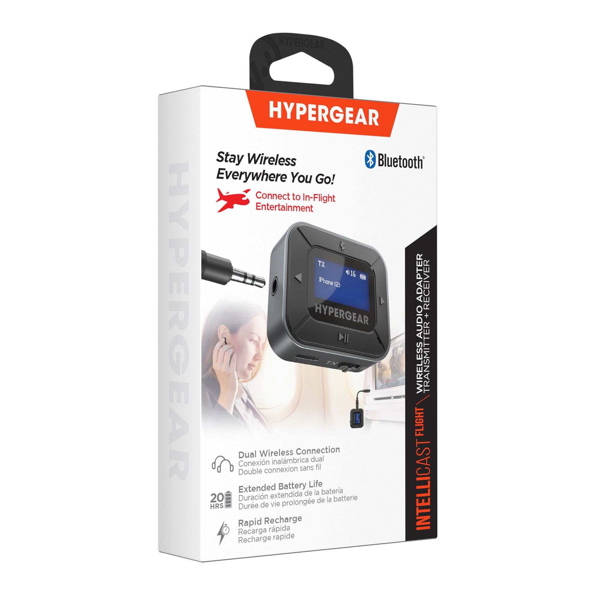 HyperGear IntelliCast Flight Wireless Audio Adapter - Transmitter + Receiver - 15-12604