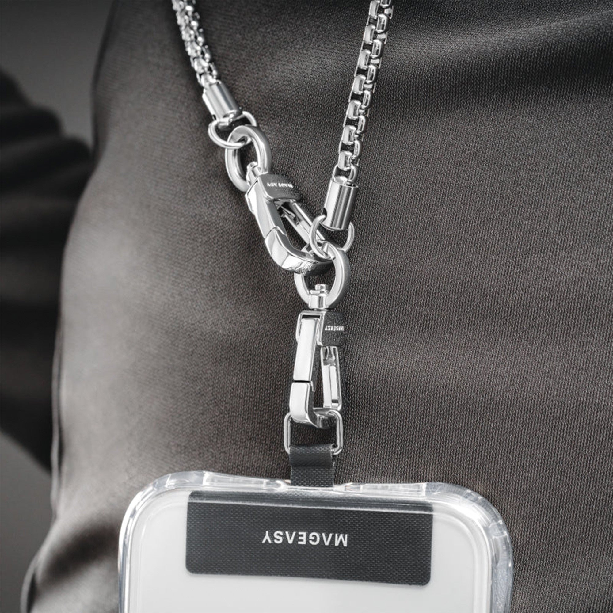 Universal MagEasy Metal Chain Strap + Card - Silver - 15-12765