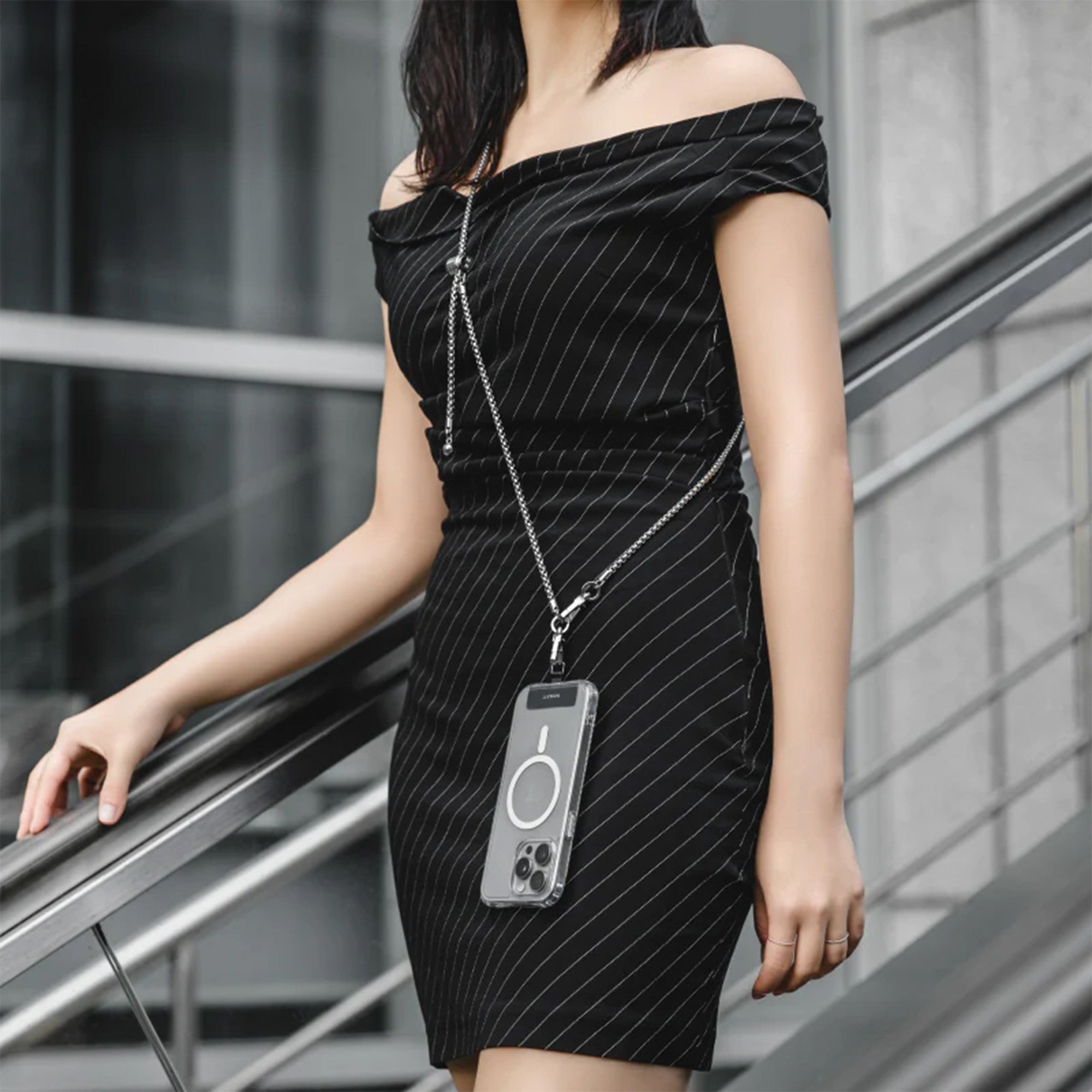 Universal MagEasy Metal Chain Strap + Card - Silver - 15-12765