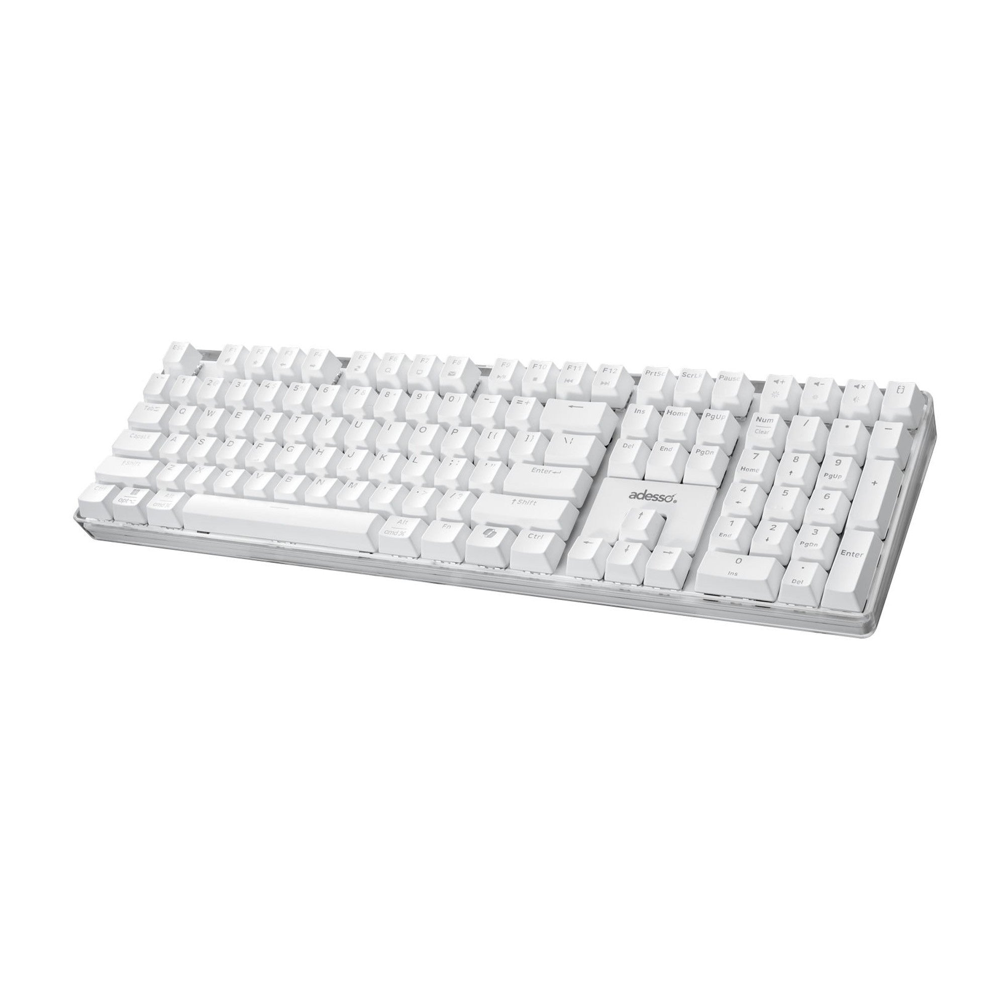 Adesso Multi OS Illuminated Desktop Mechanical Keyboard - White - 15-12855