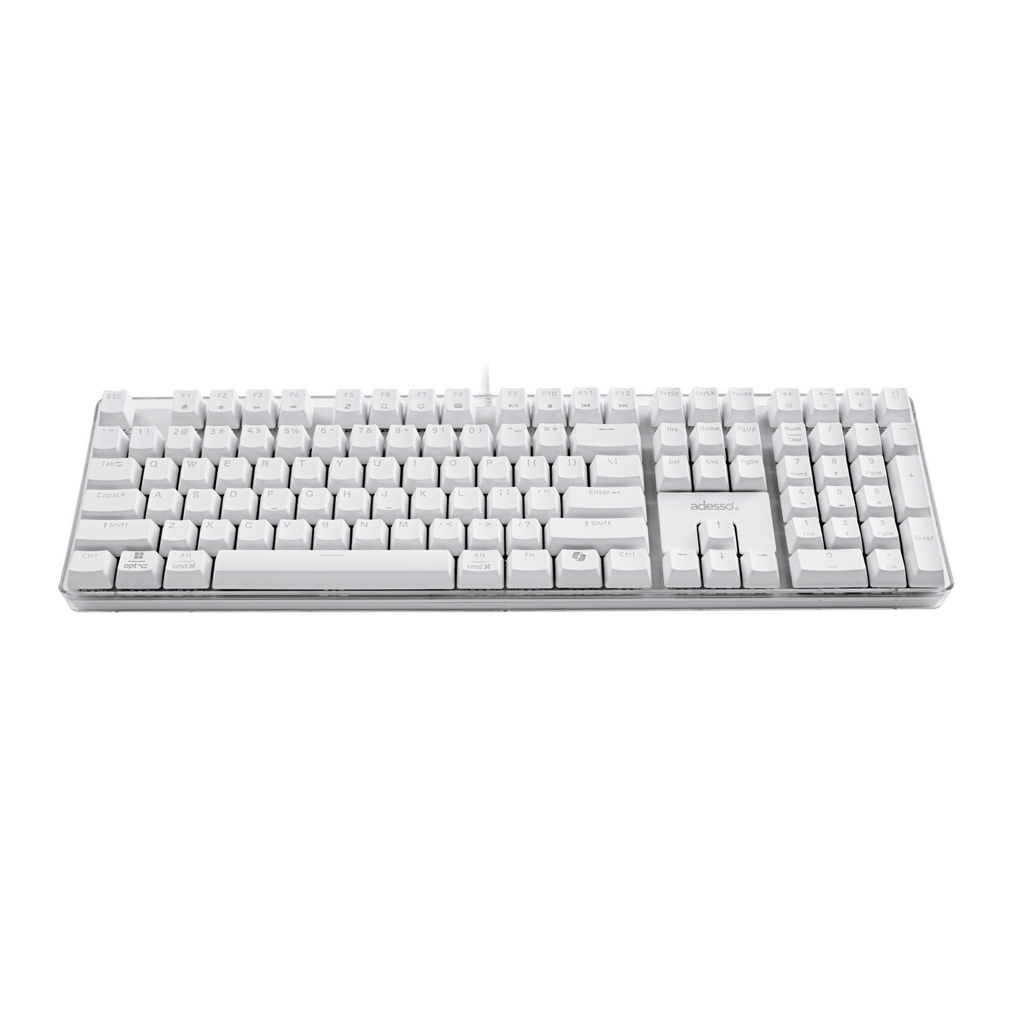 Adesso Multi OS Illuminated Desktop Mechanical Keyboard - White - 15-12855