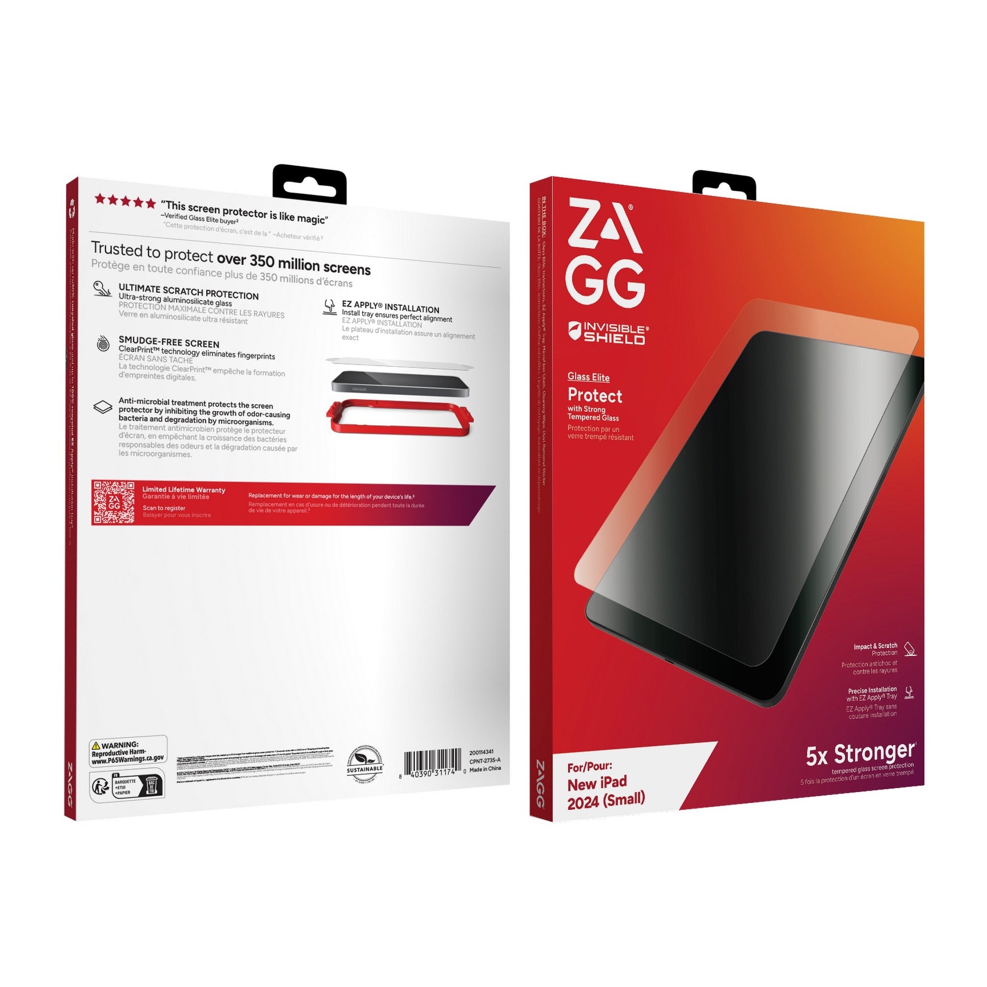 iPad Air 11-in M3/M2 ZAGG InvisibleShield Glass Elite Screen Protector - 15-12872