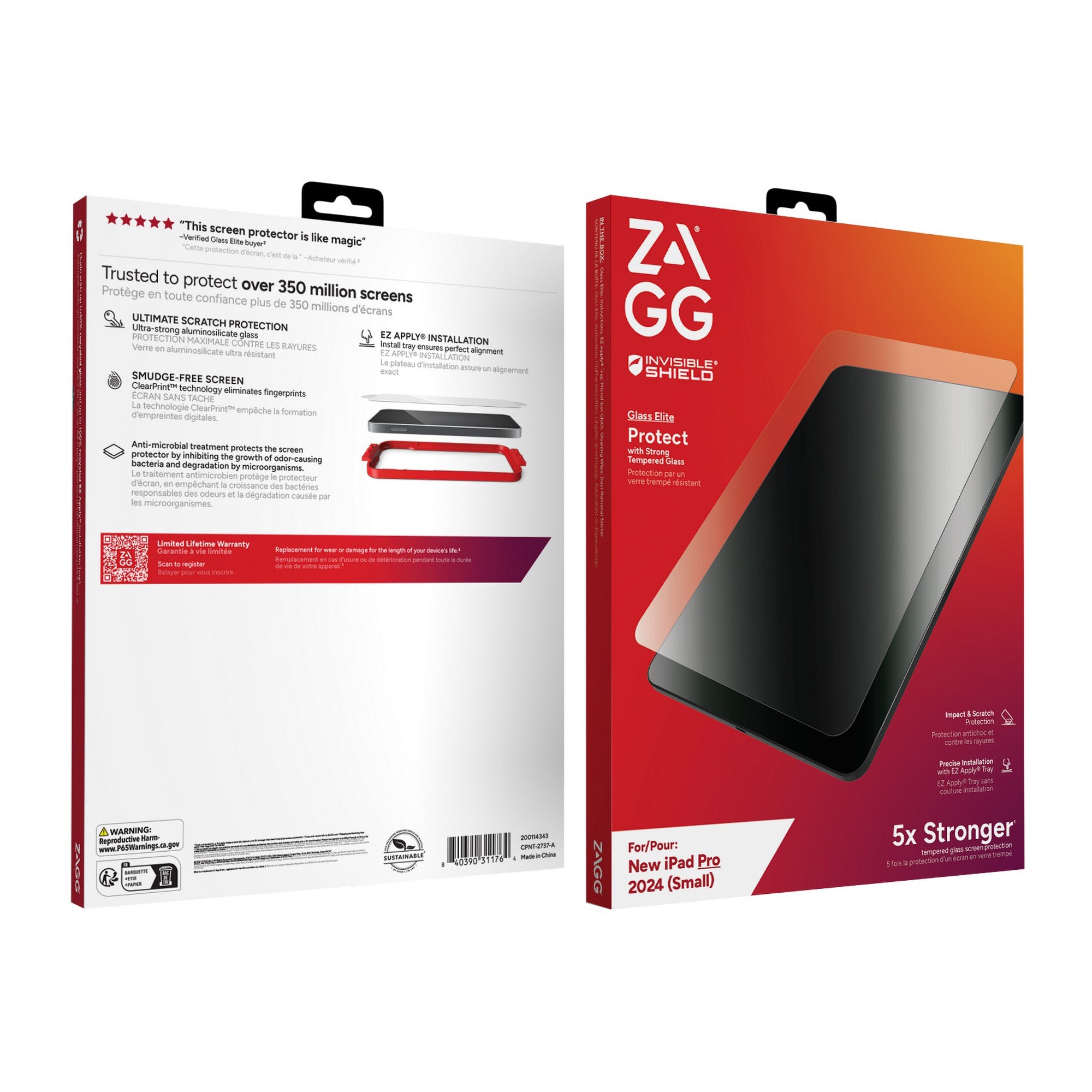 iPad Pro 11-in M4 ZAGG InvisibleShield Glass Elite Screen Protector - 15-12874