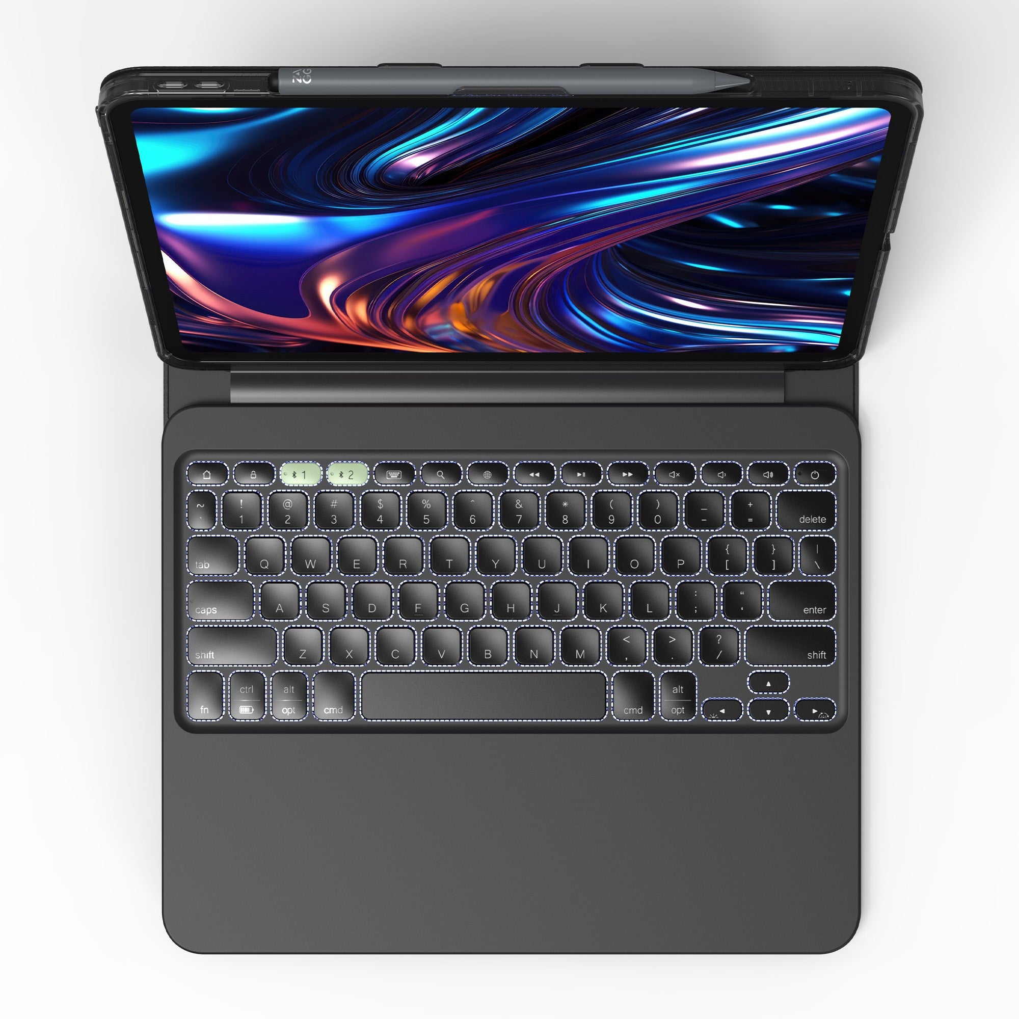 iPad Pro 13-in M5/M4 ZAGG Pro Keys 2 Keyboard - Black - 15-12891