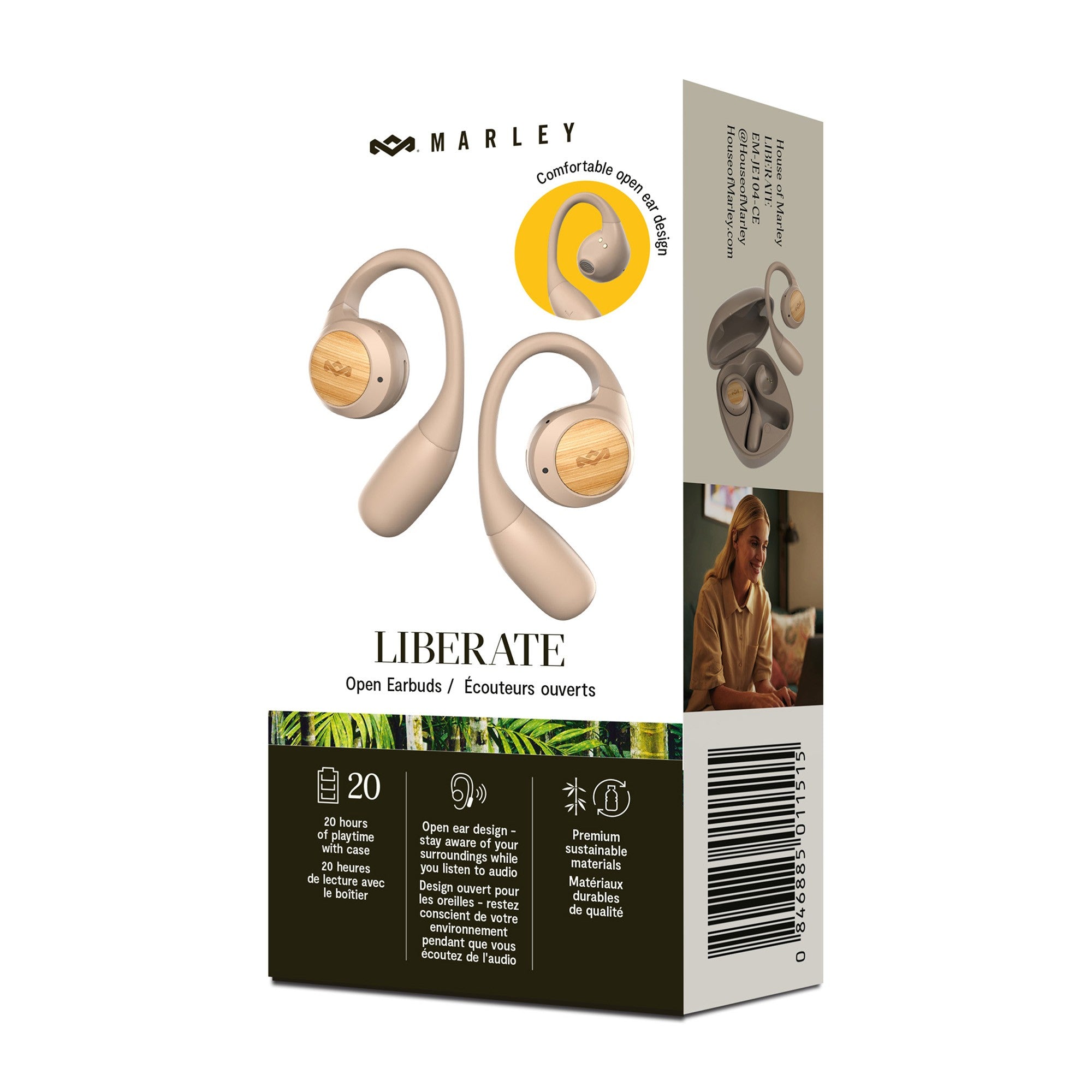 House of Marley Liberate True Wireless TWS Earbuds - Cream - 15-13296