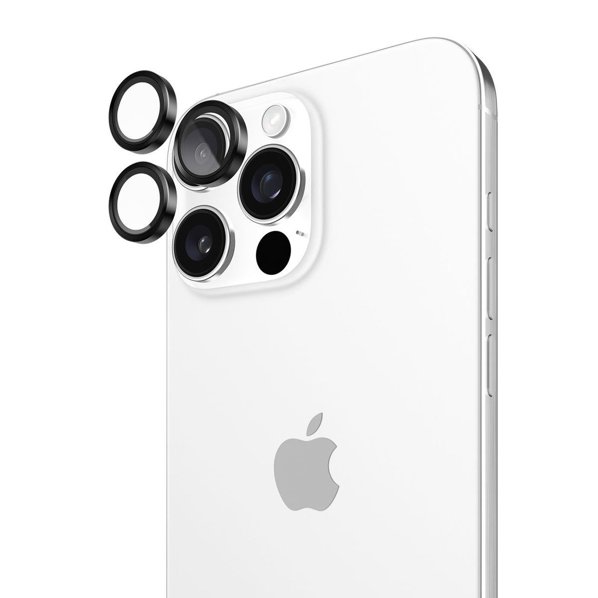 iPhone 16 Pro Max/16 Pro Case-Mate Aluminum Ring Glass Lens Protector - Black - 15-13312