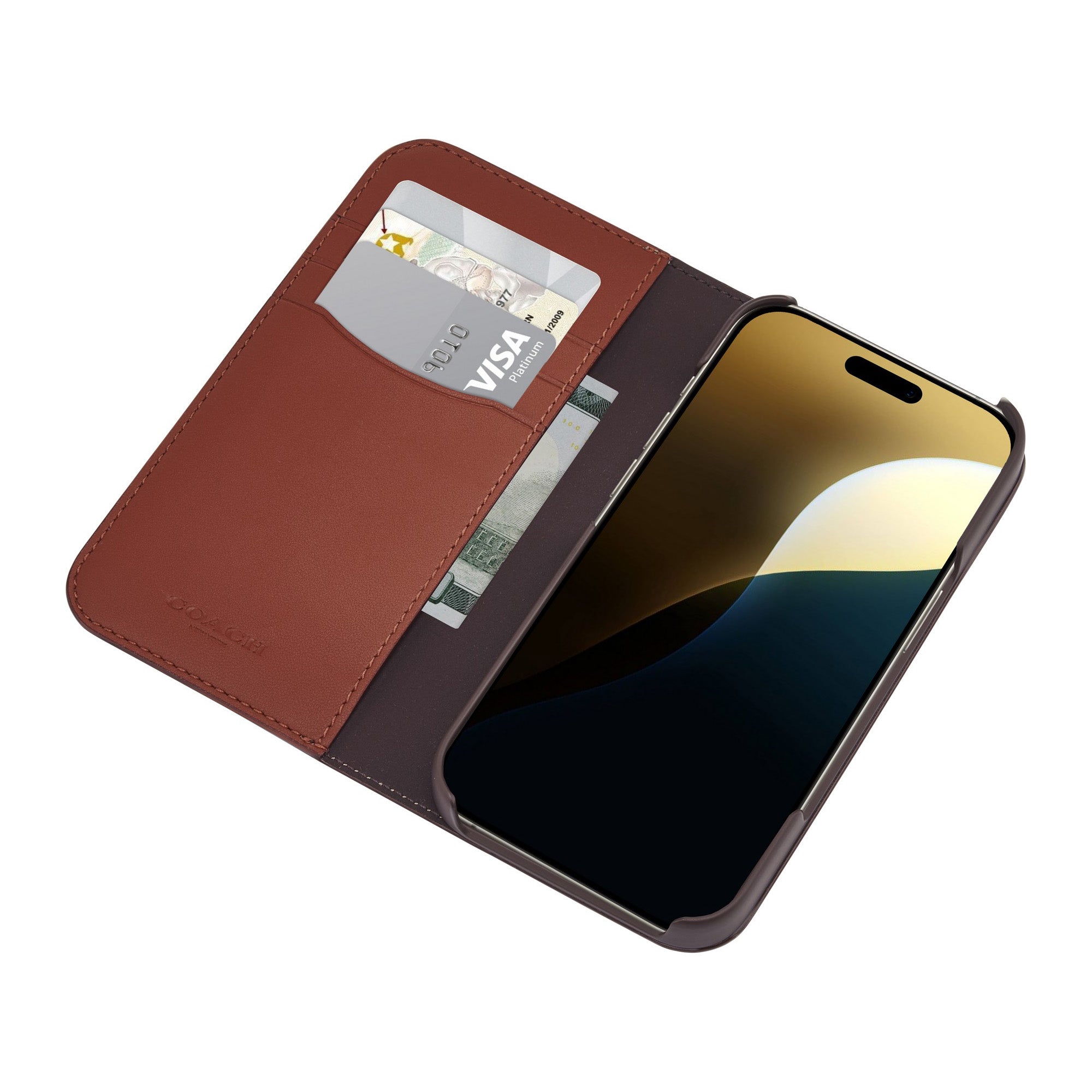 iPhone 16 Coach Folio Signature C Case - Tan - 15-13358