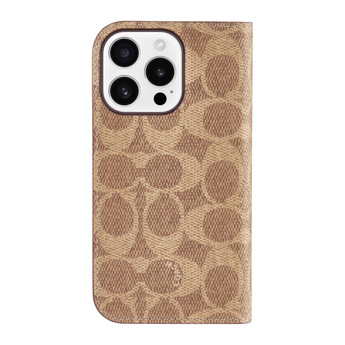 iPhone 16 Pro Coach Folio Signature C Case - Tan - 15-13365