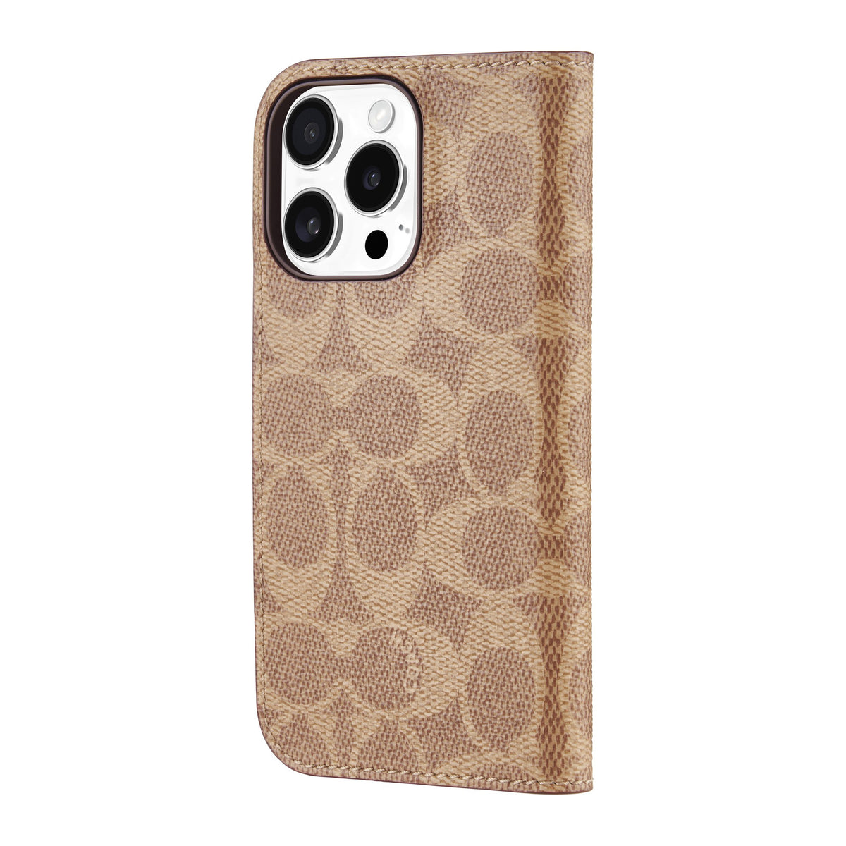 iPhone 16 Pro Coach Folio Signature C Case - Tan - 15-13365